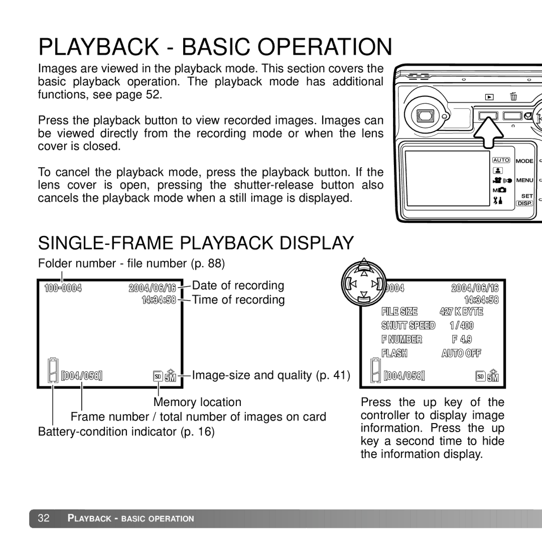 Konica Minolta G530 instruction manual Playback Basic Operation 