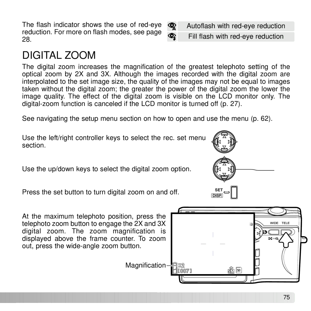 Konica Minolta G530 instruction manual Digital Zoom 