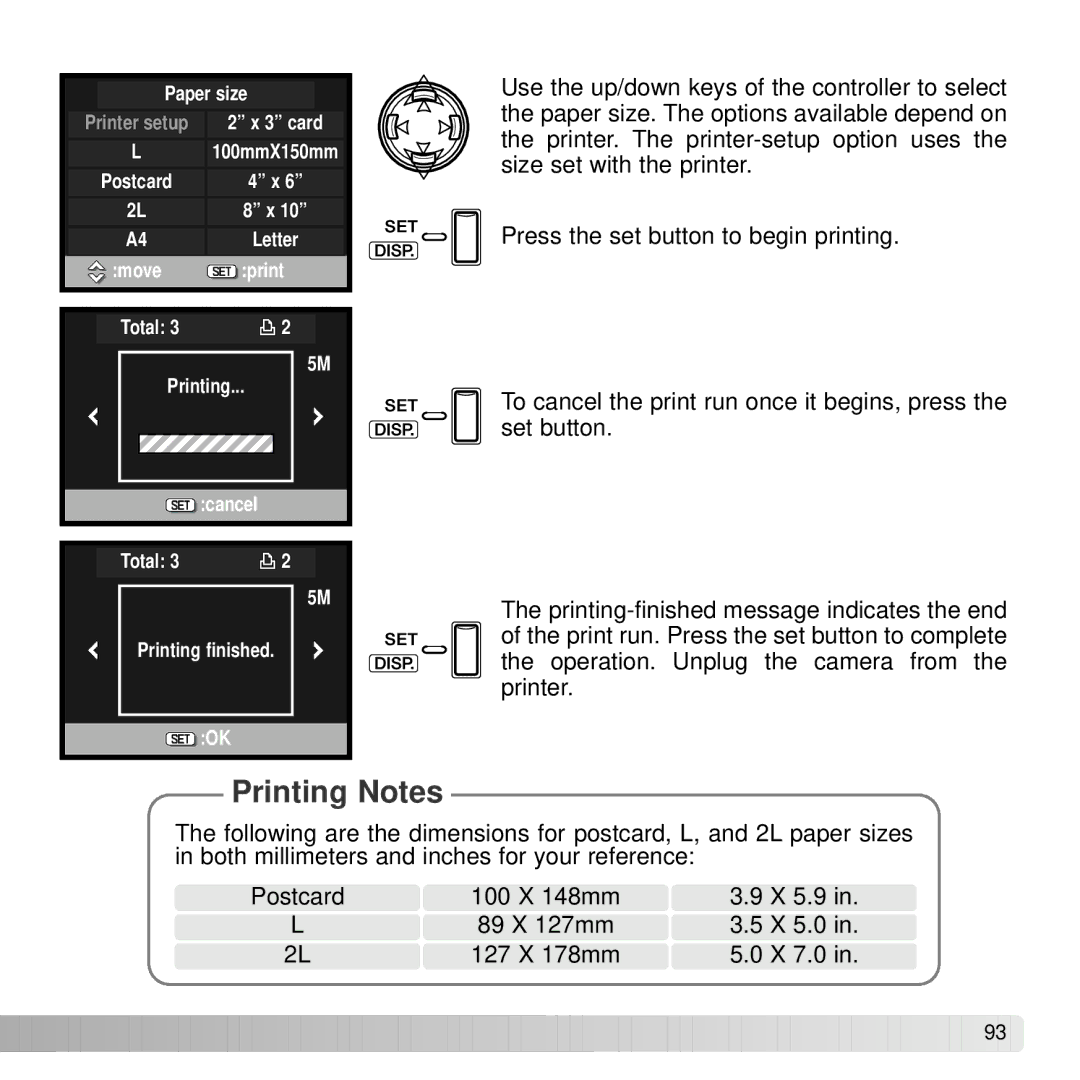 Konica Minolta G530 instruction manual Printing Notes 