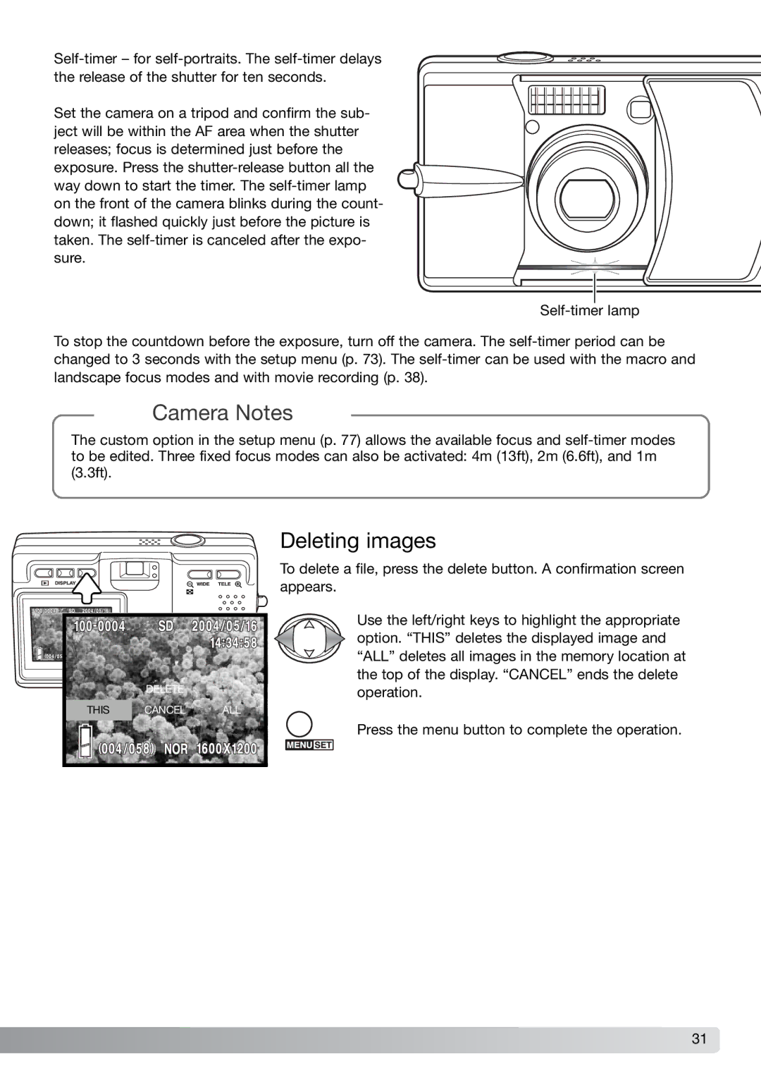 Konica Minolta G600 instruction manual Deleting images 