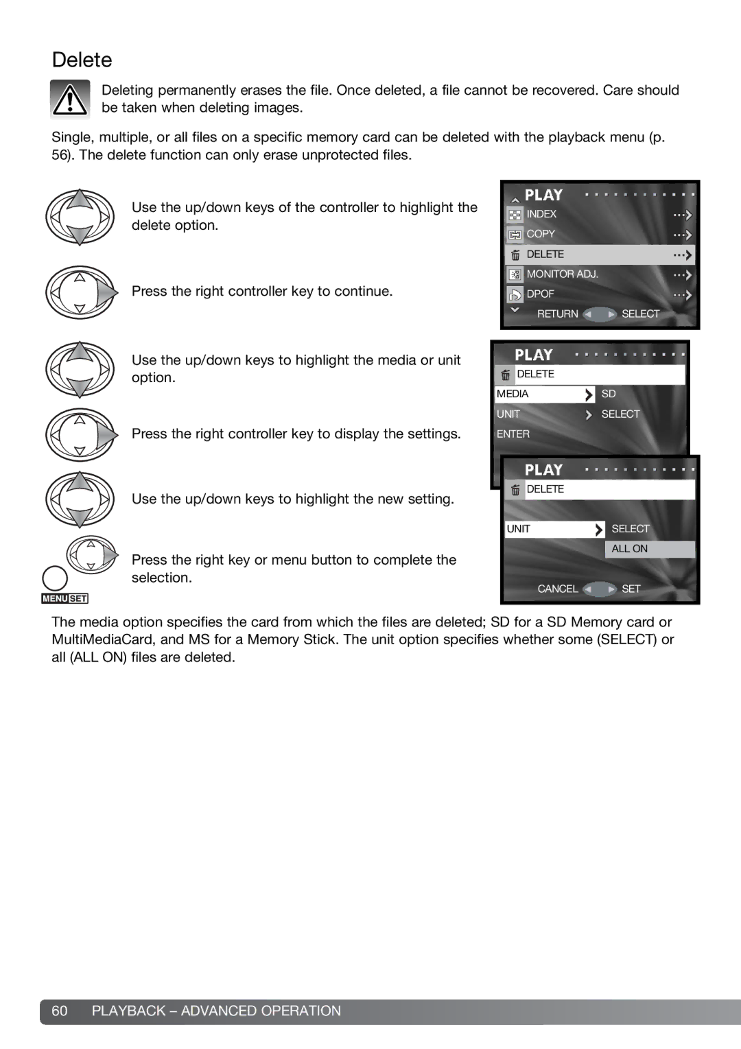 Konica Minolta G600 instruction manual Delete 