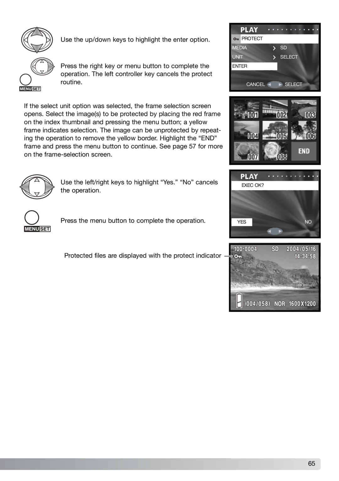 Konica Minolta G600 instruction manual Protect 