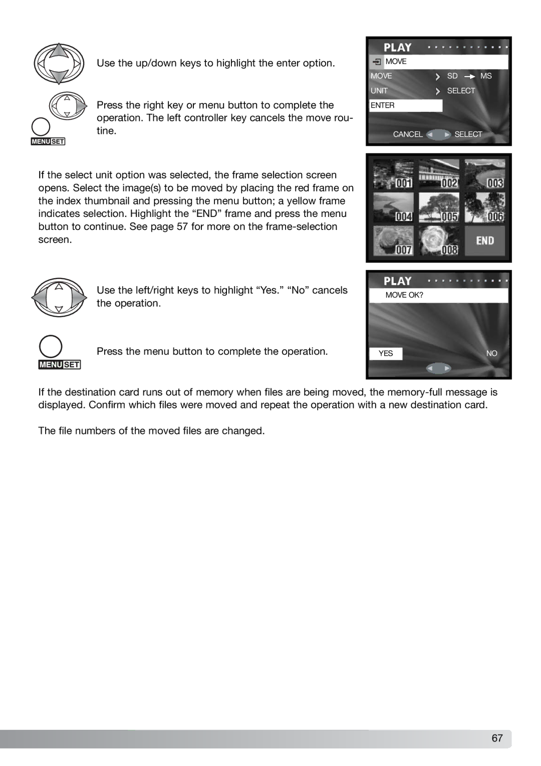 Konica Minolta G600 instruction manual Move Unit 