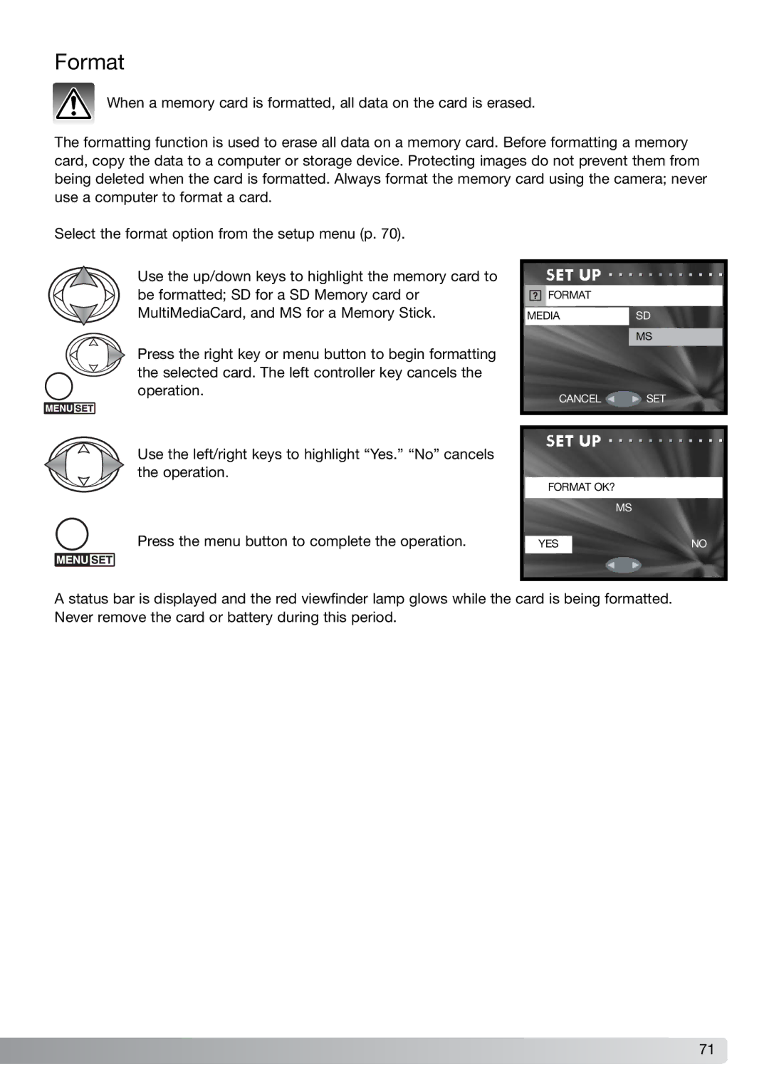 Konica Minolta G600 instruction manual Format 