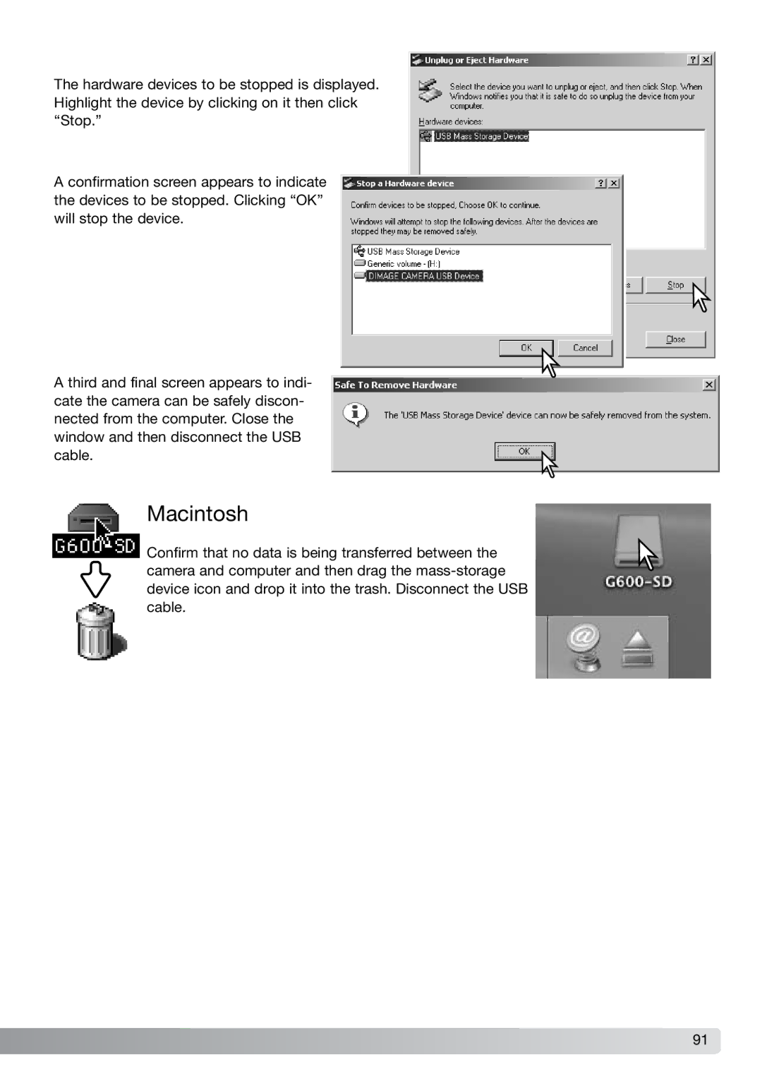 Konica Minolta G600 instruction manual Macintosh 