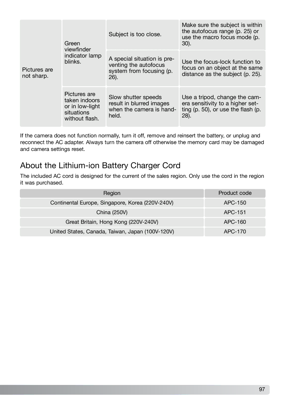 Konica Minolta G600 instruction manual About the Lithium-ion Battery Charger Cord 