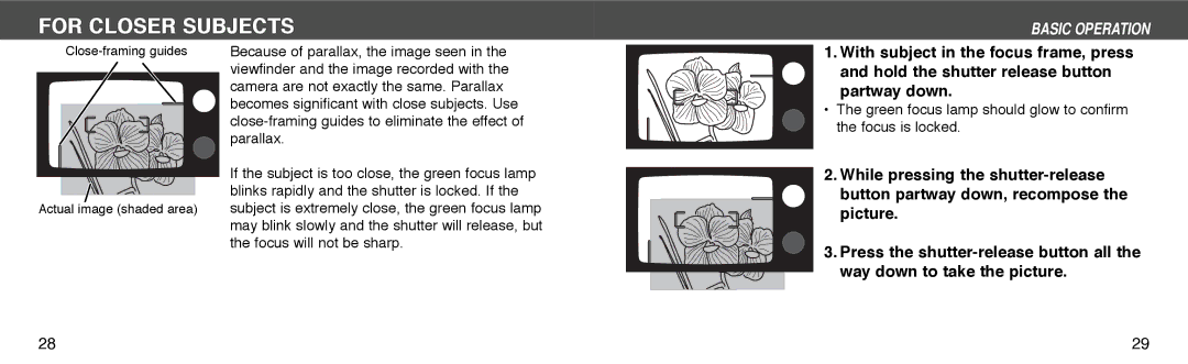 Konica Minolta I60c instruction manual For Closer Subjects 