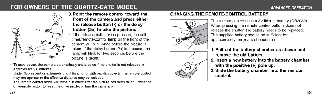 Konica Minolta I60c instruction manual Changing the REMOTE-CONTROL Battery 