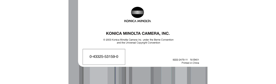 Konica Minolta I60c instruction manual 43325-53159-0 