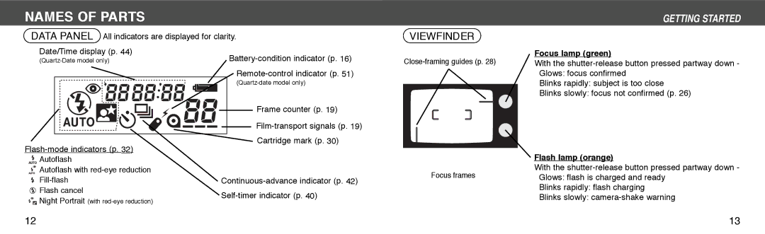 Konica Minolta I60c instruction manual Viewfinder 