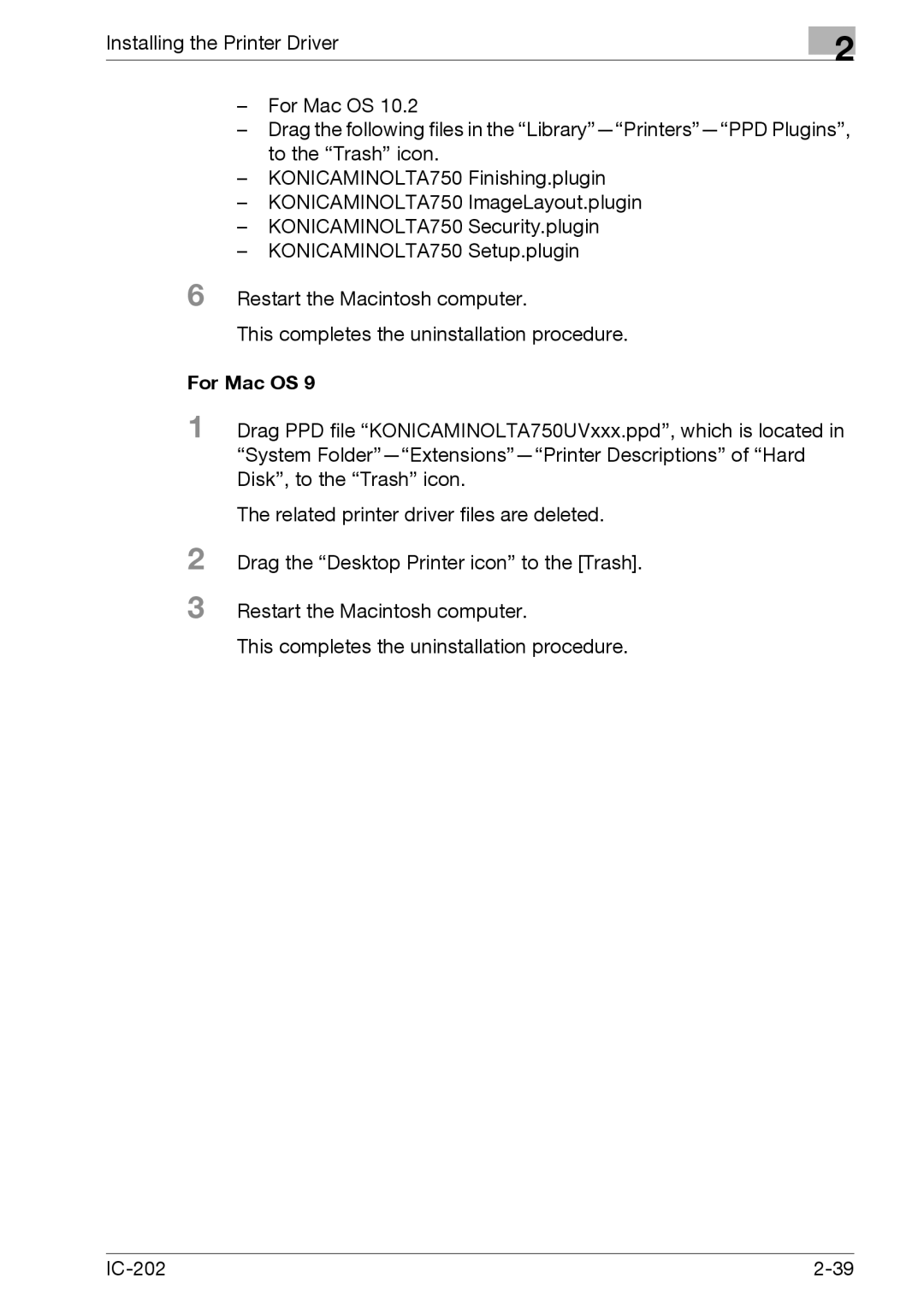 Konica Minolta IC-202 manual For Mac OS 