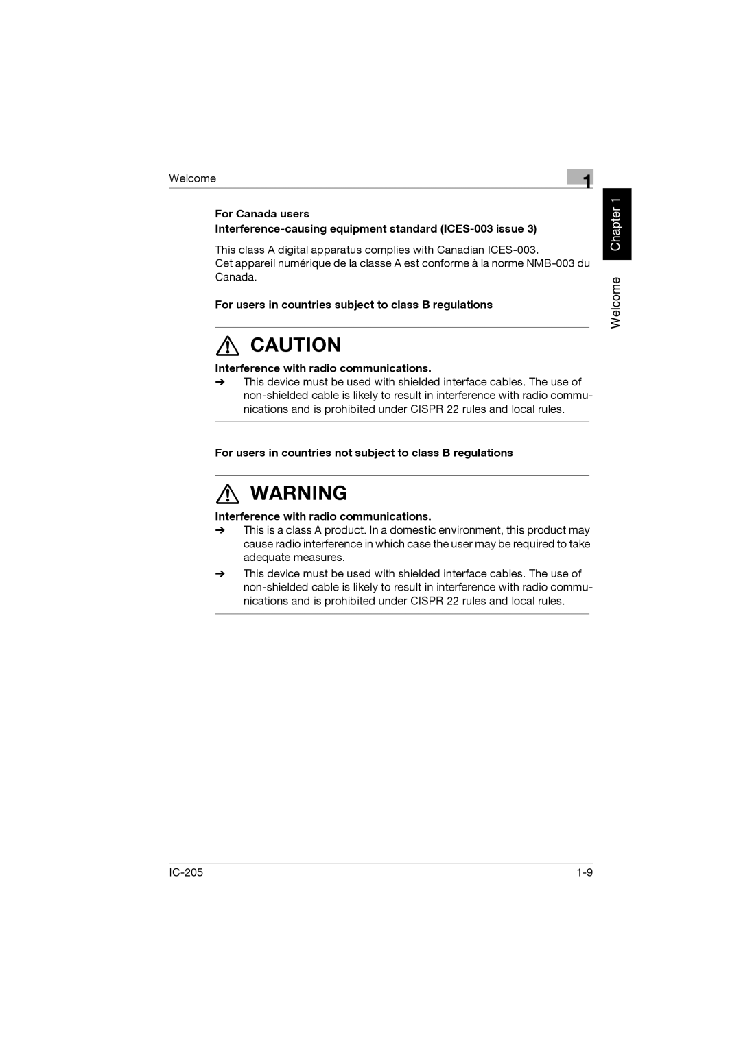 Konica Minolta IC-205 manual Welcome Chapter 