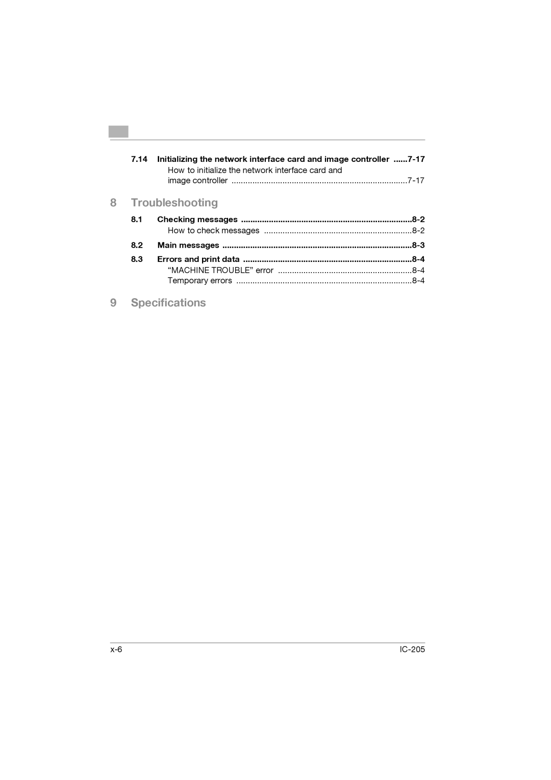 Konica Minolta IC-205 manual Specifications 