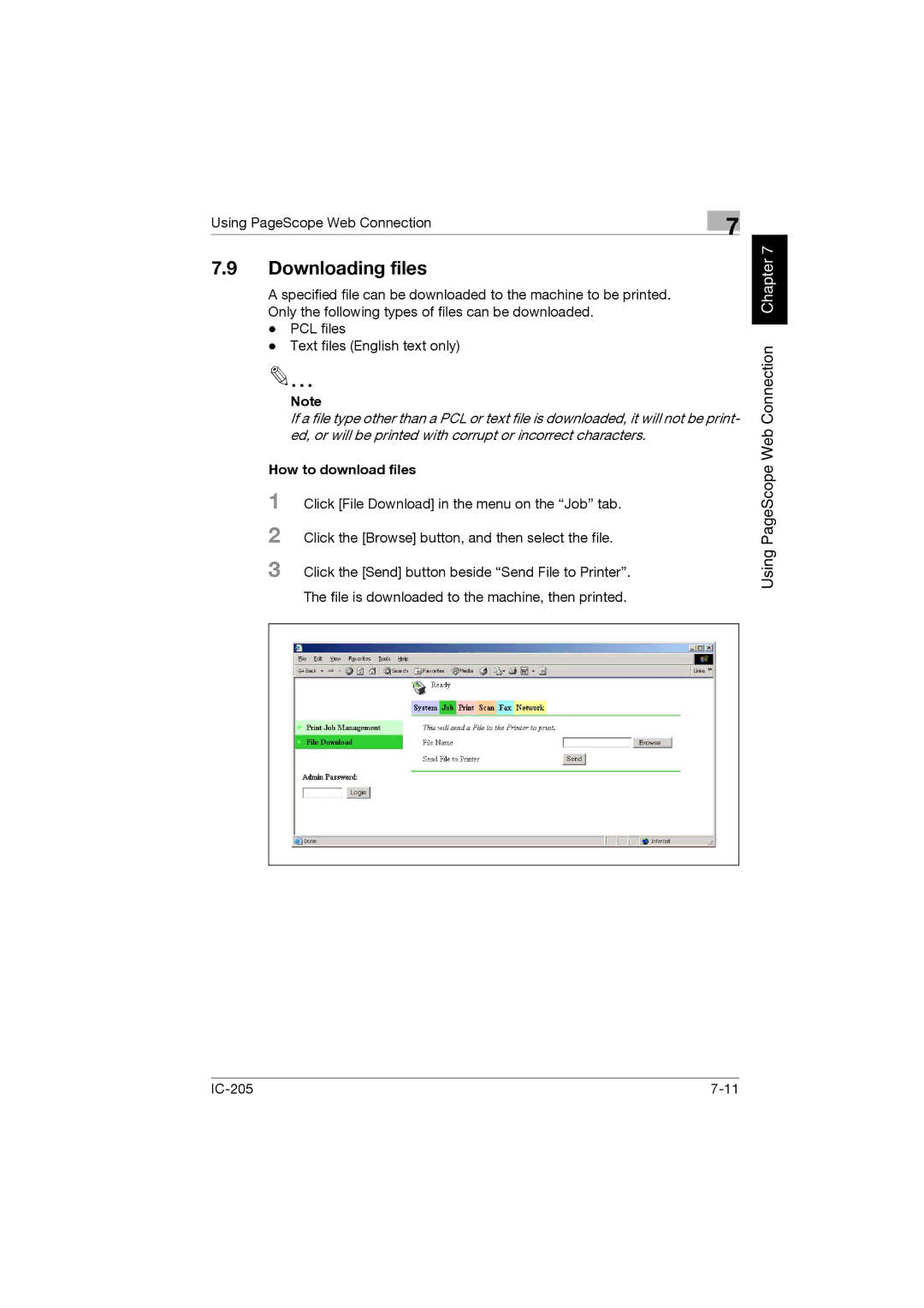 Konica Minolta IC-205 manual Downloading files, How to download files 