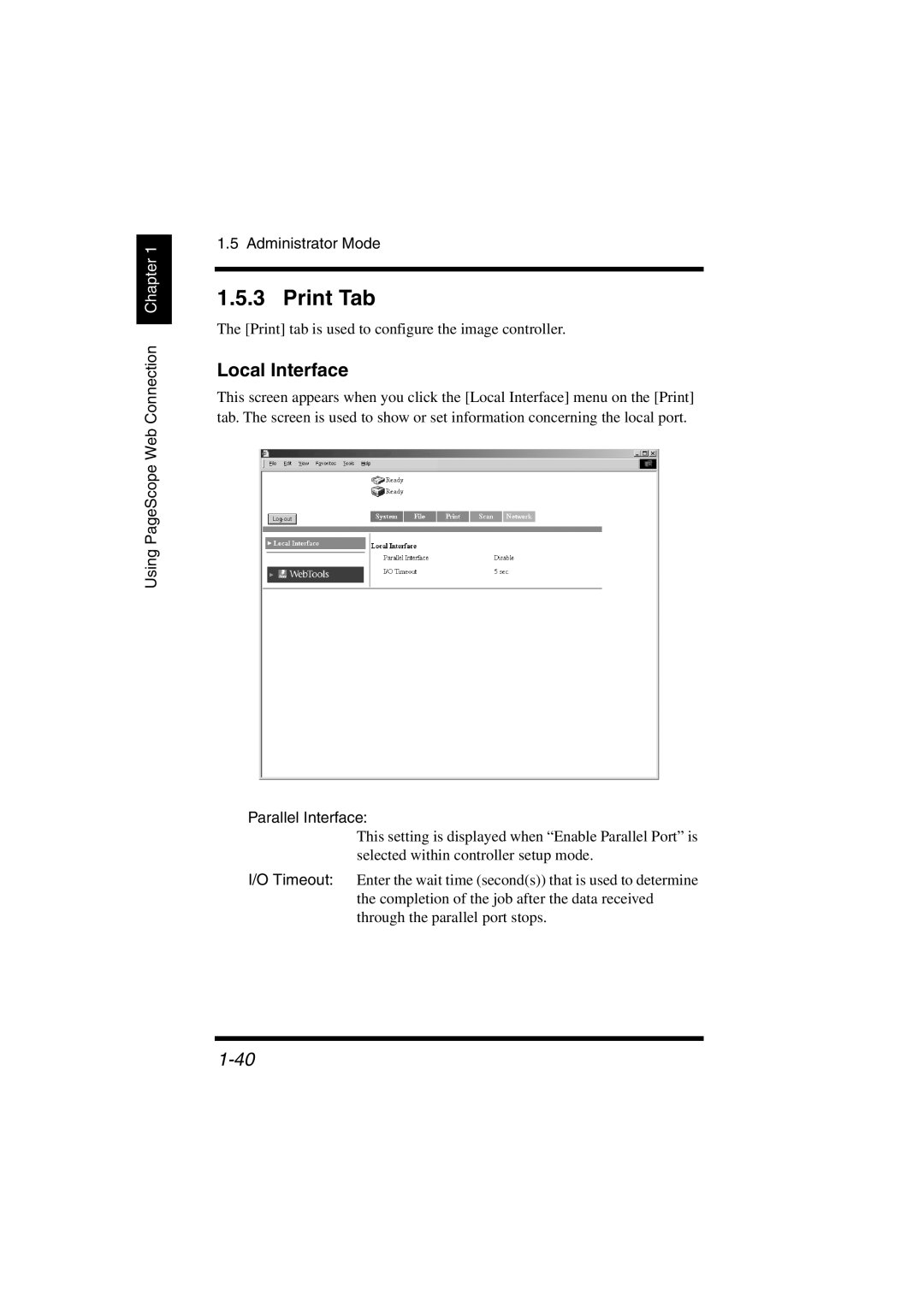 Konica Minolta IC-401 manual Local Interface, Parallel Interface 