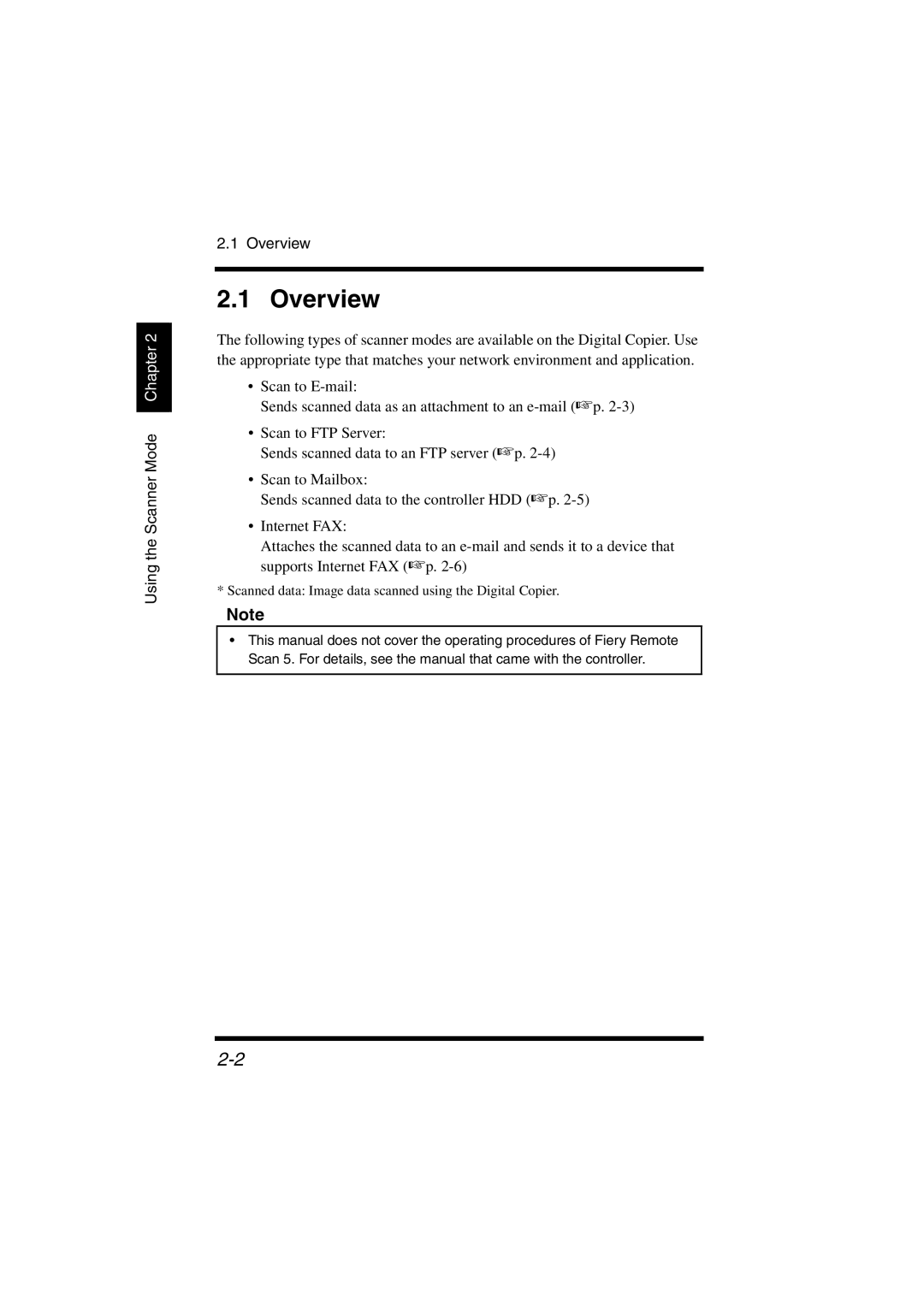 Konica Minolta IC-401 manual Using the Scanner Mode Chapter Overview 