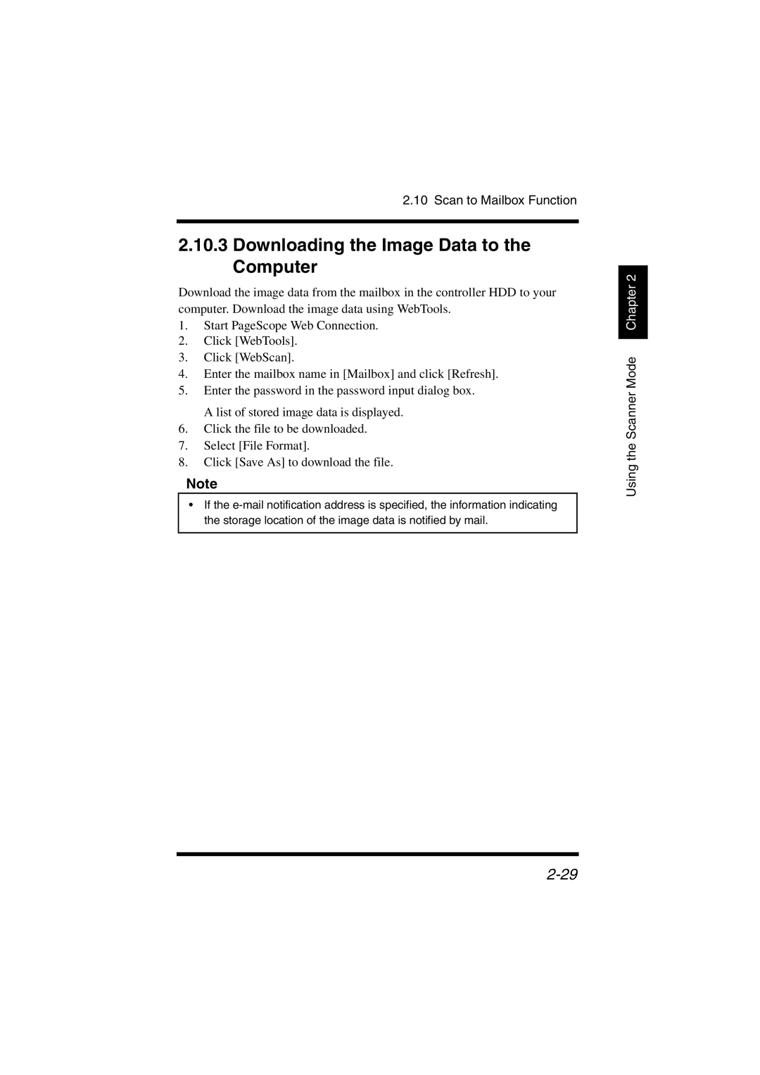 Konica Minolta IC-401 manual Downloading the Image Data to the Computer 