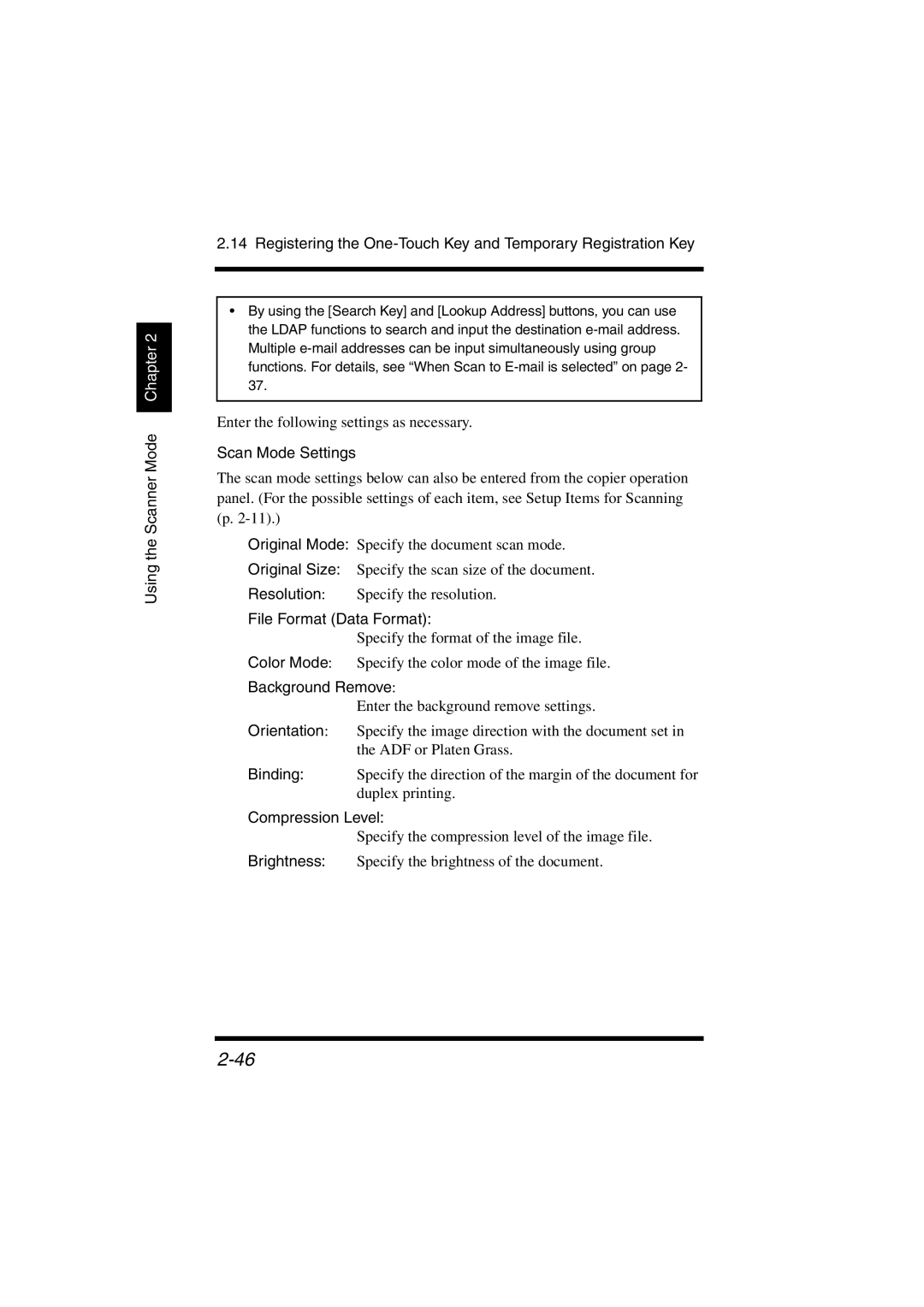 Konica Minolta IC-401 manual Scan Mode Settings, File Format Data Format, Background Remove, Compression Level 