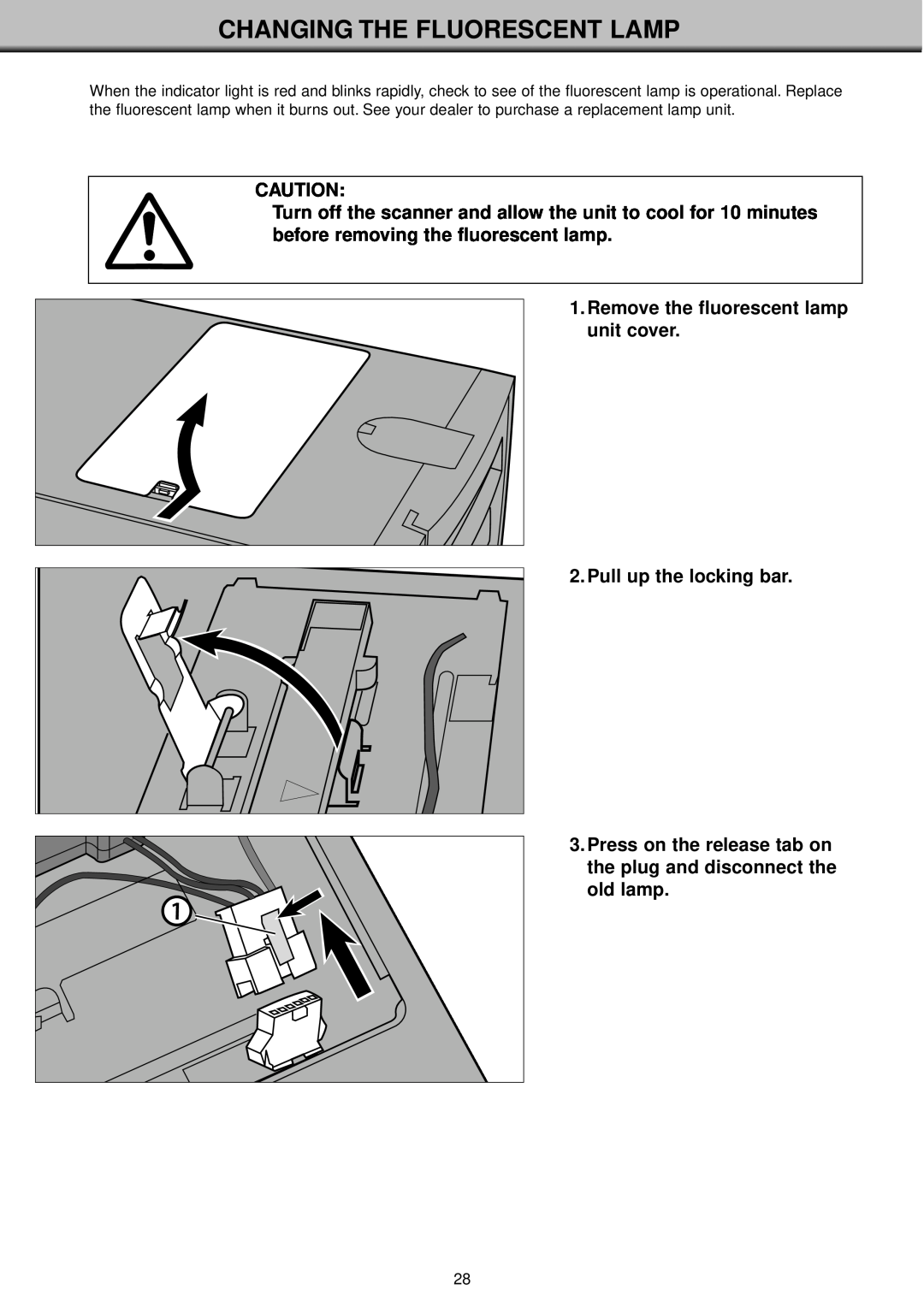 Konica Minolta II manual Changing The Fluorescent Lamp 