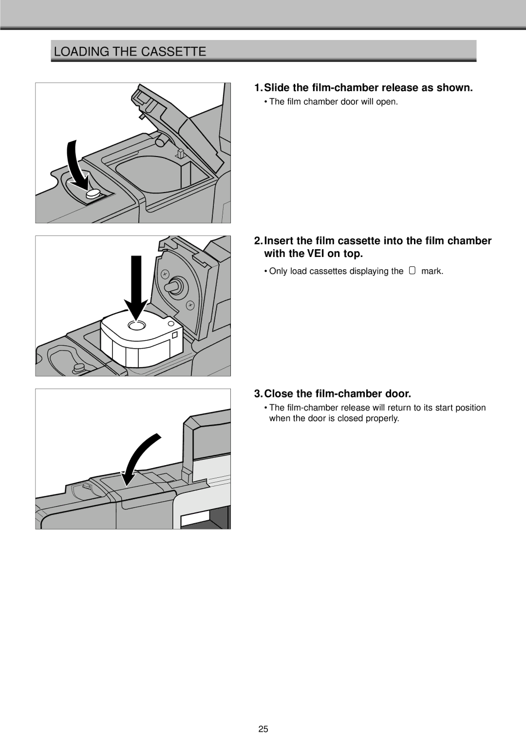 Konica Minolta II manual Loading the Cassette 