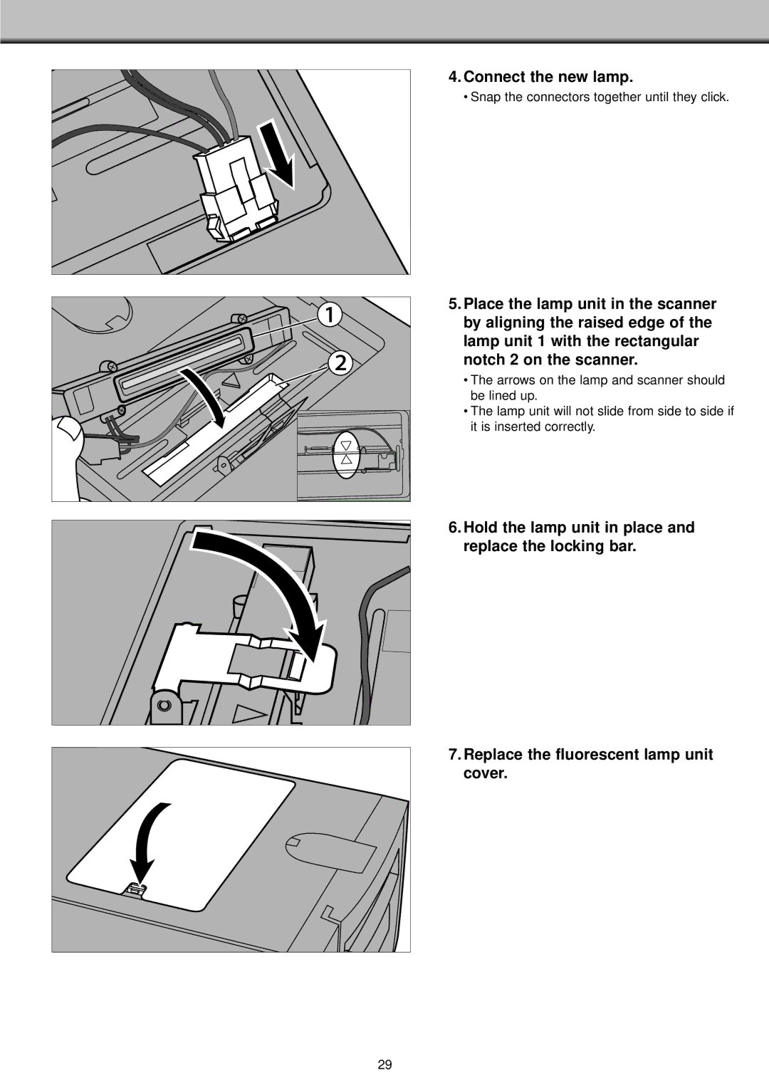 Konica Minolta II manual Connect the new lamp 