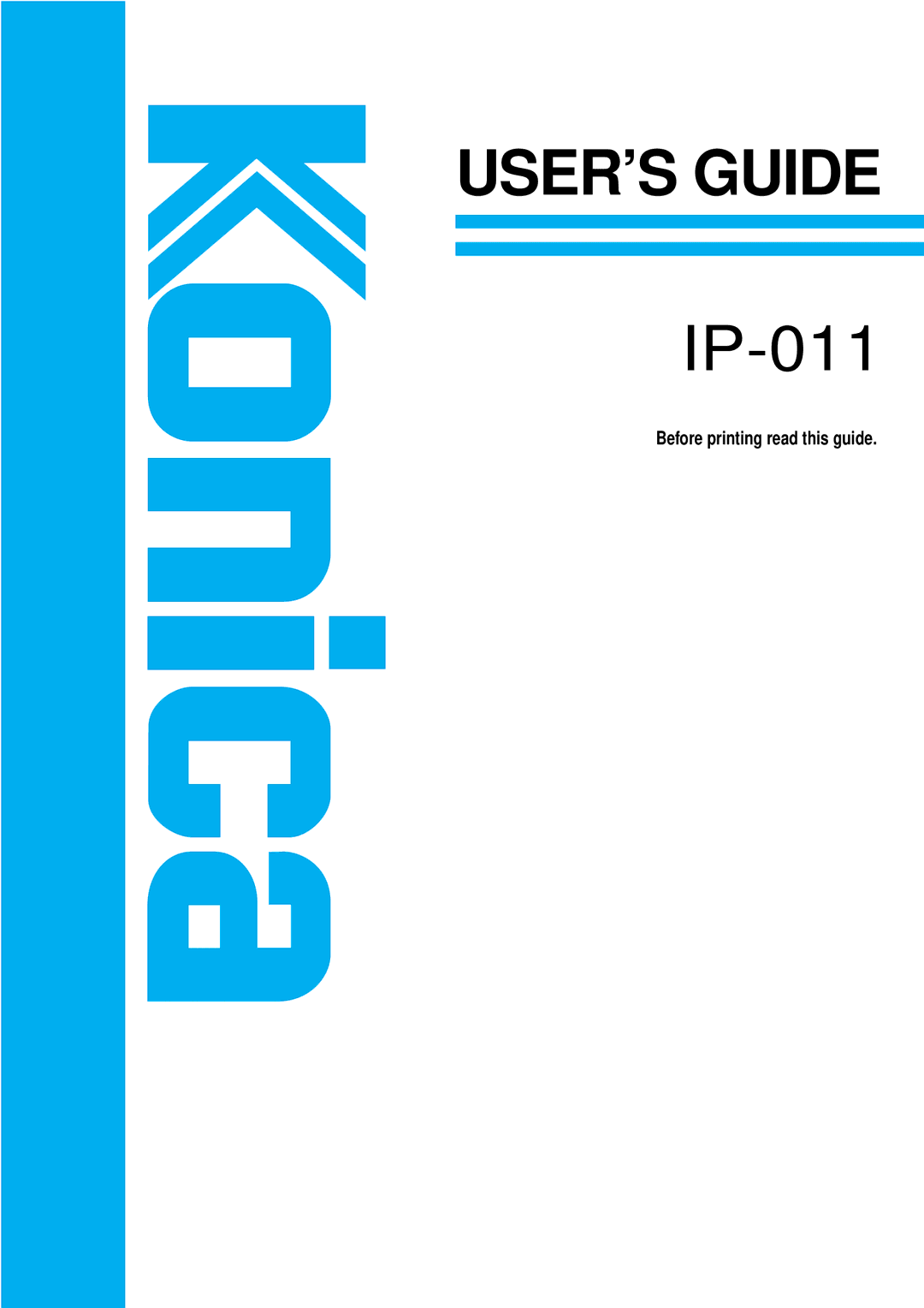 Konica Minolta IP-011 manual USER’S Guide 