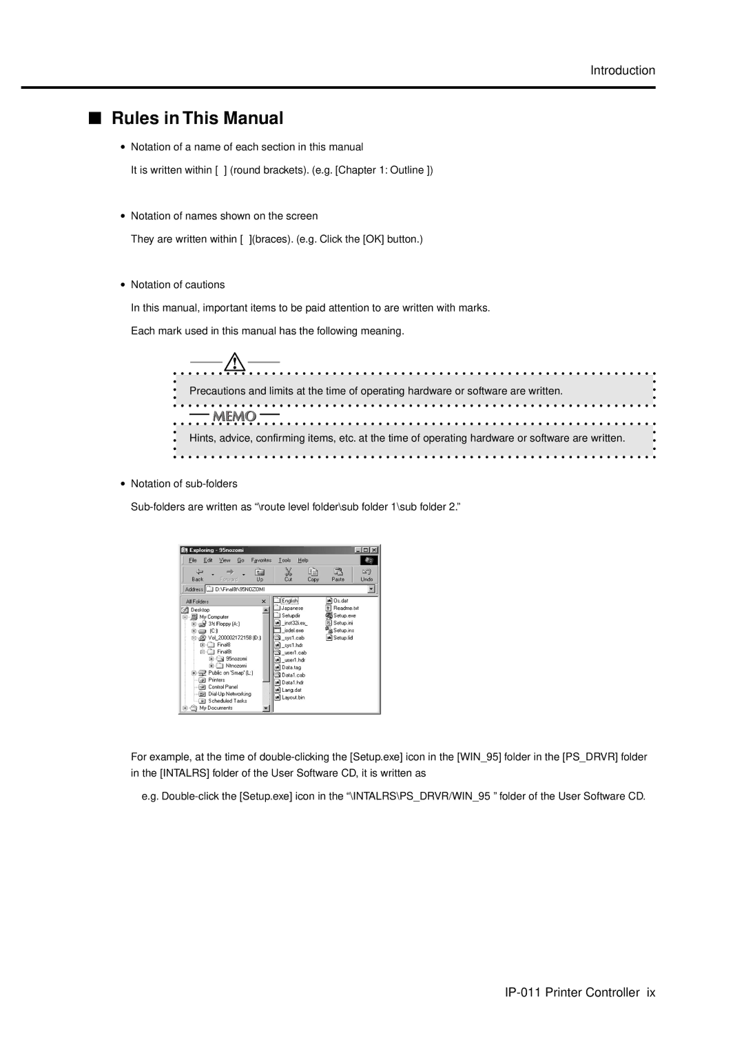 Konica Minolta IP-011 manual Rules in This Manual 