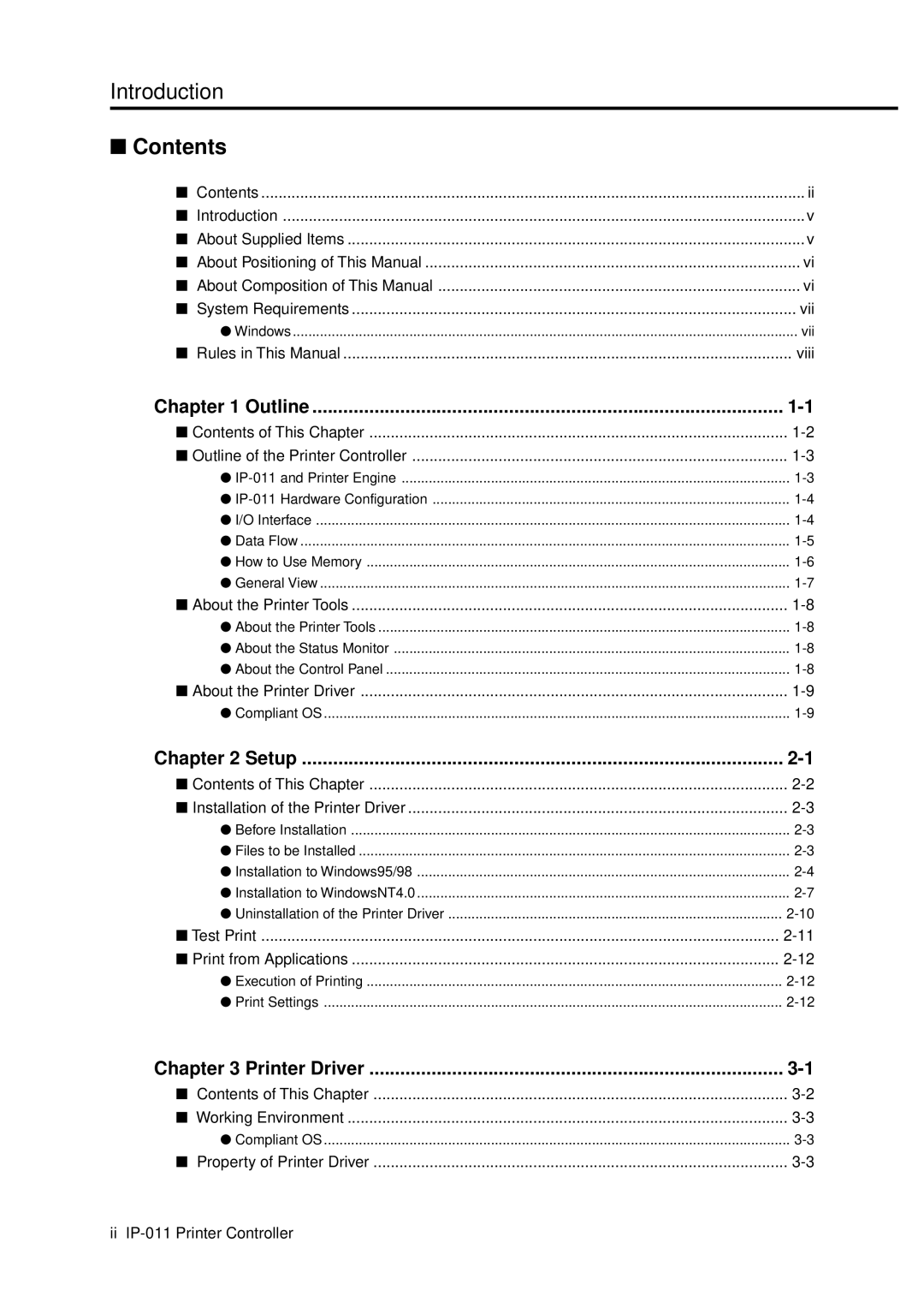 Konica Minolta IP-011 manual Contents 