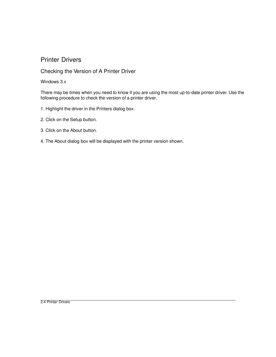 Konica Minolta IP-411 manual Checking the Version of a Printer Driver 