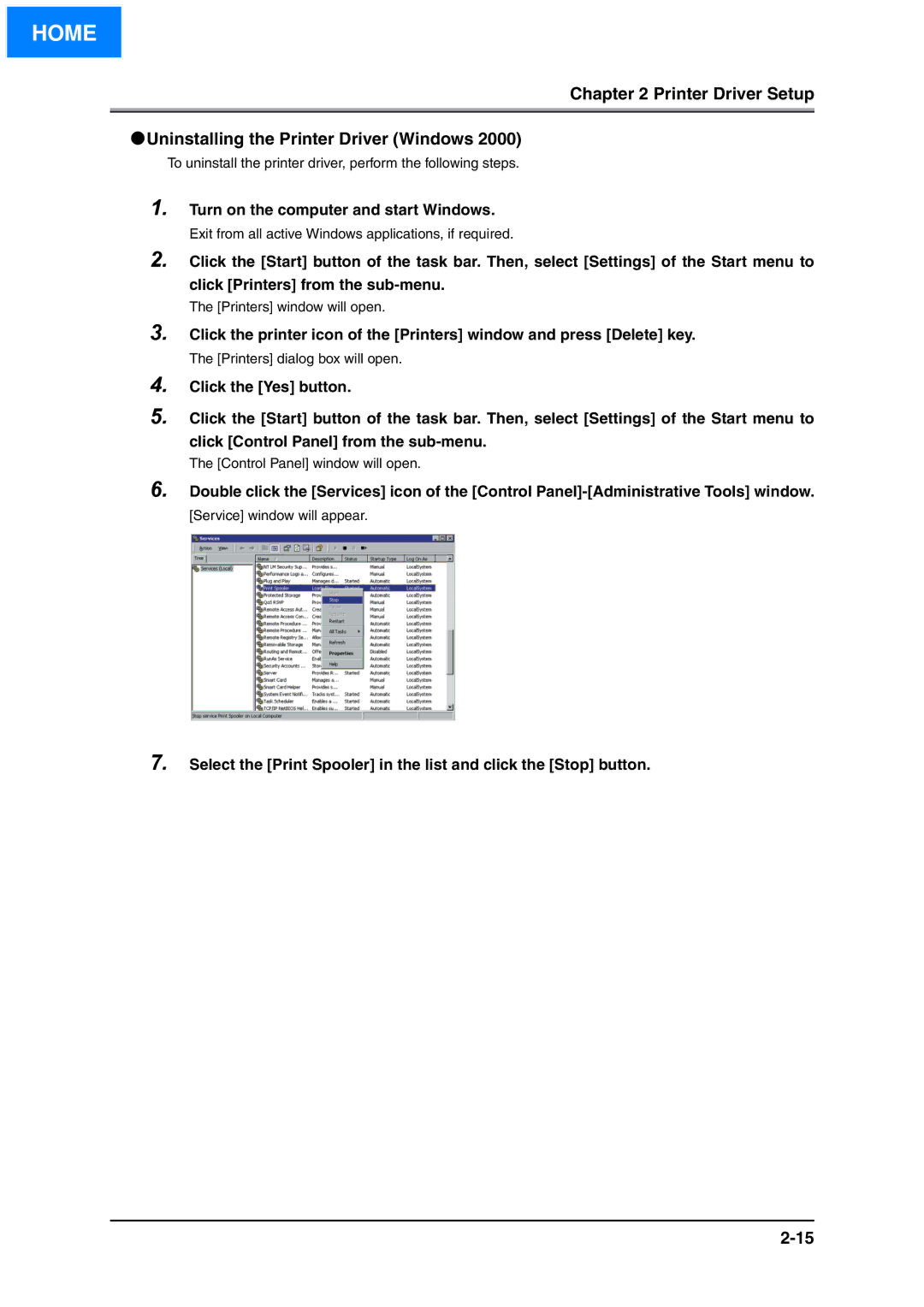 Konica Minolta IP-511 manual Home 