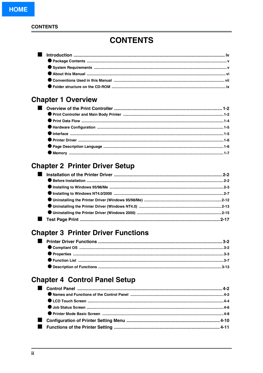 Konica Minolta IP-511 manual Contents 