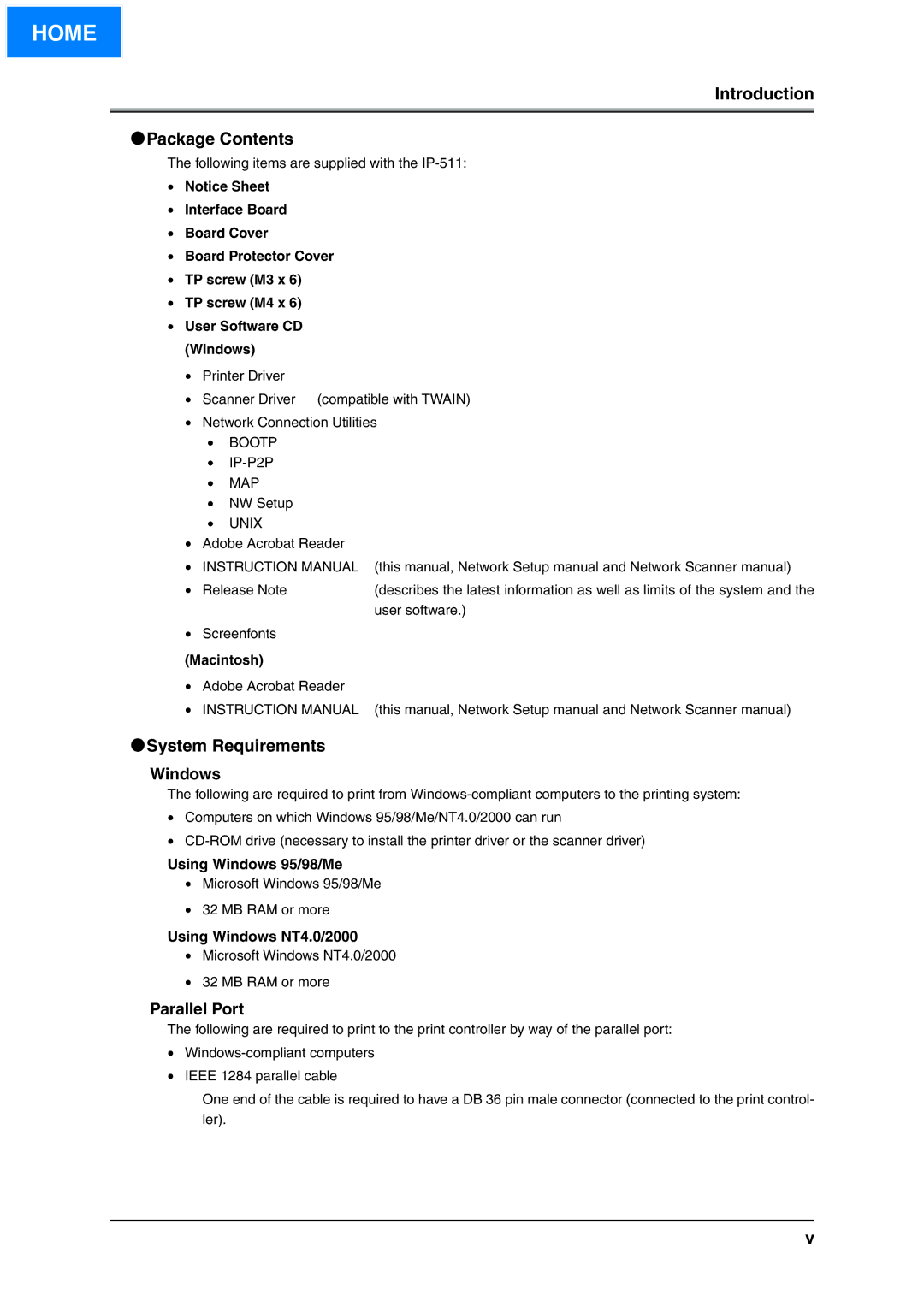 Konica Minolta IP-511 manual Introduction Package Contents, System Requirements 