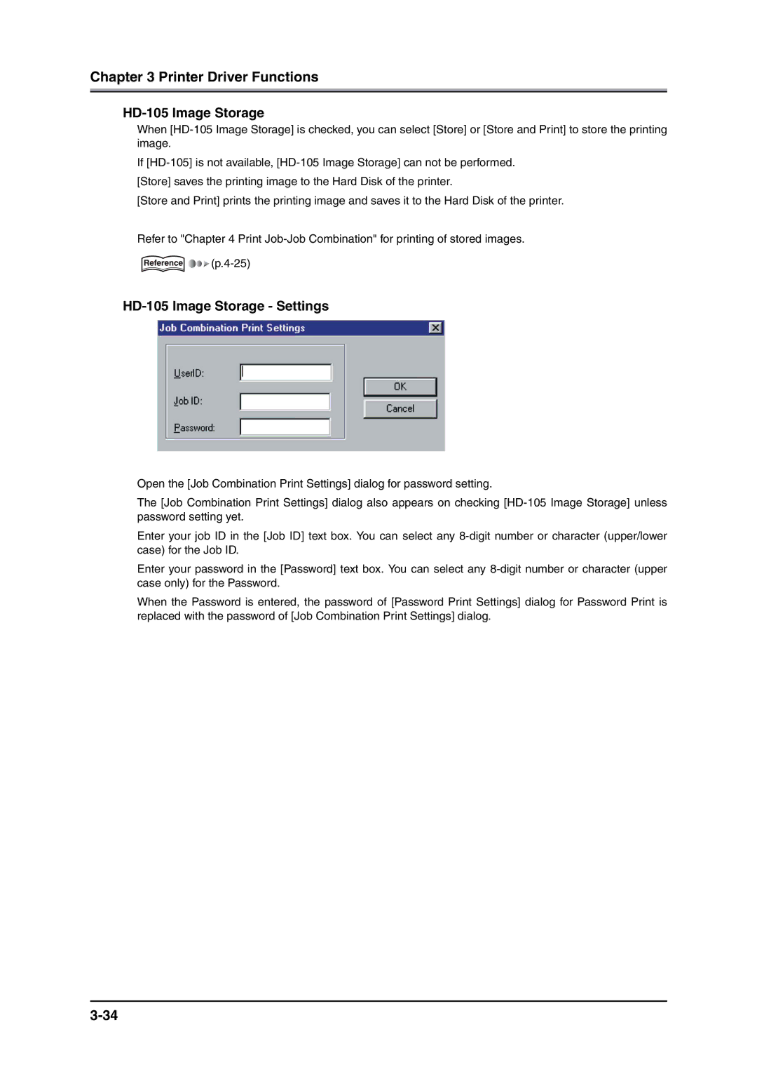 Konica Minolta IP-511 manual HD-105 Image Storage Settings 