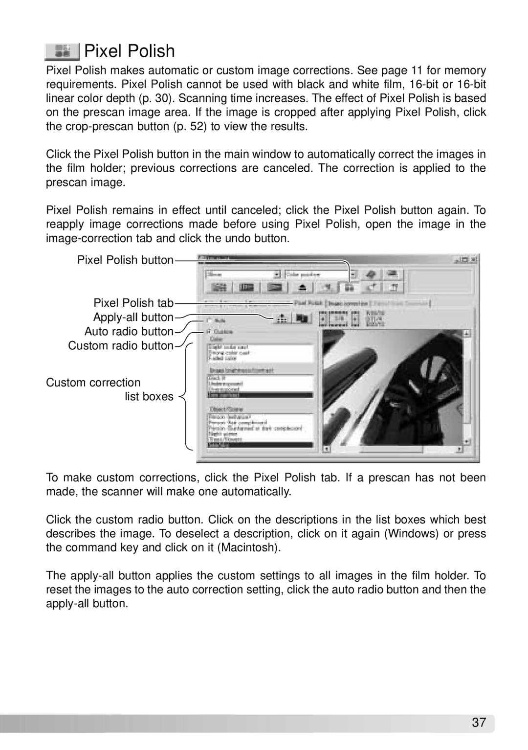 Konica Minolta IV instruction manual Pixel Polish 