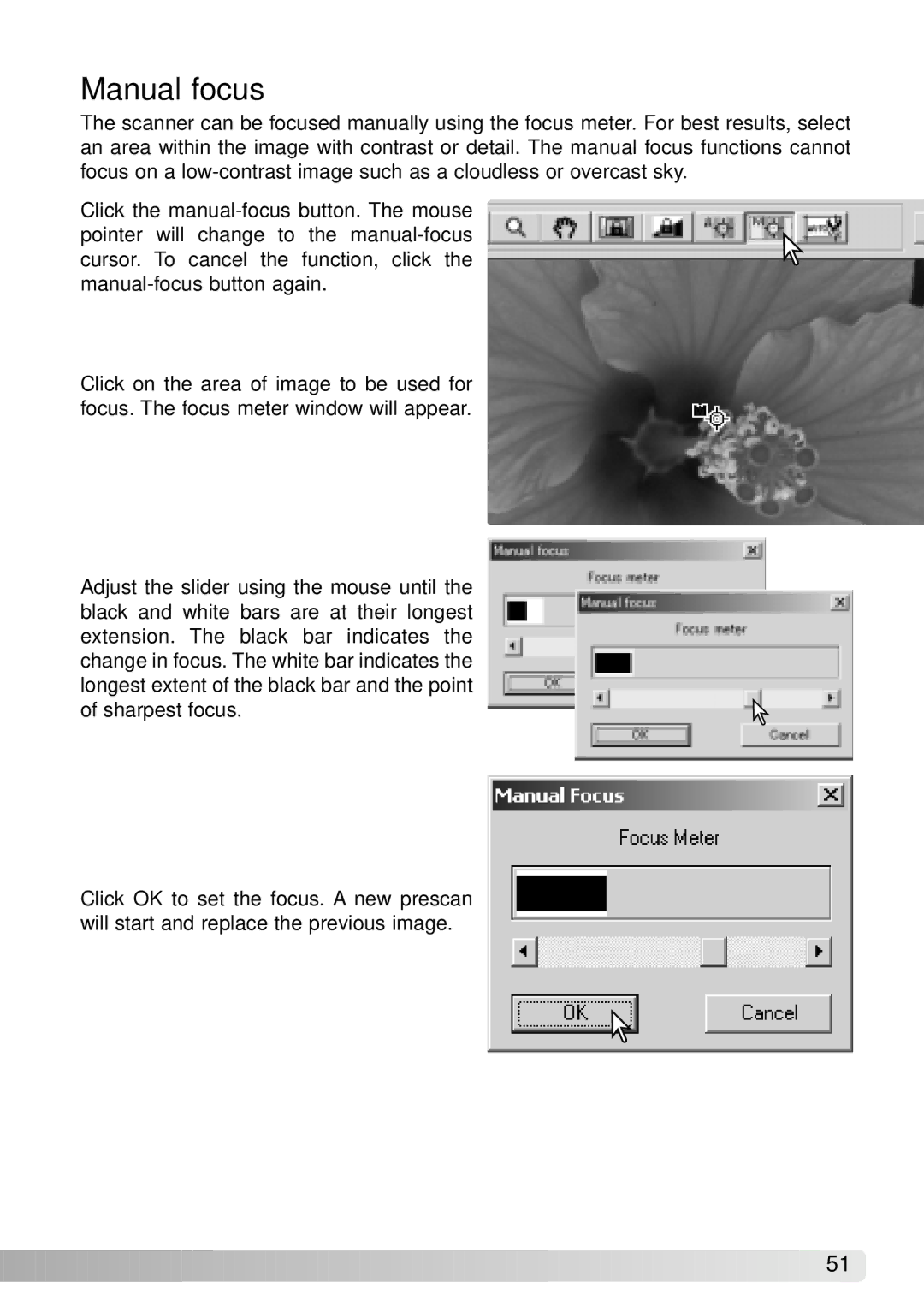 Konica Minolta IV instruction manual Manual focus 