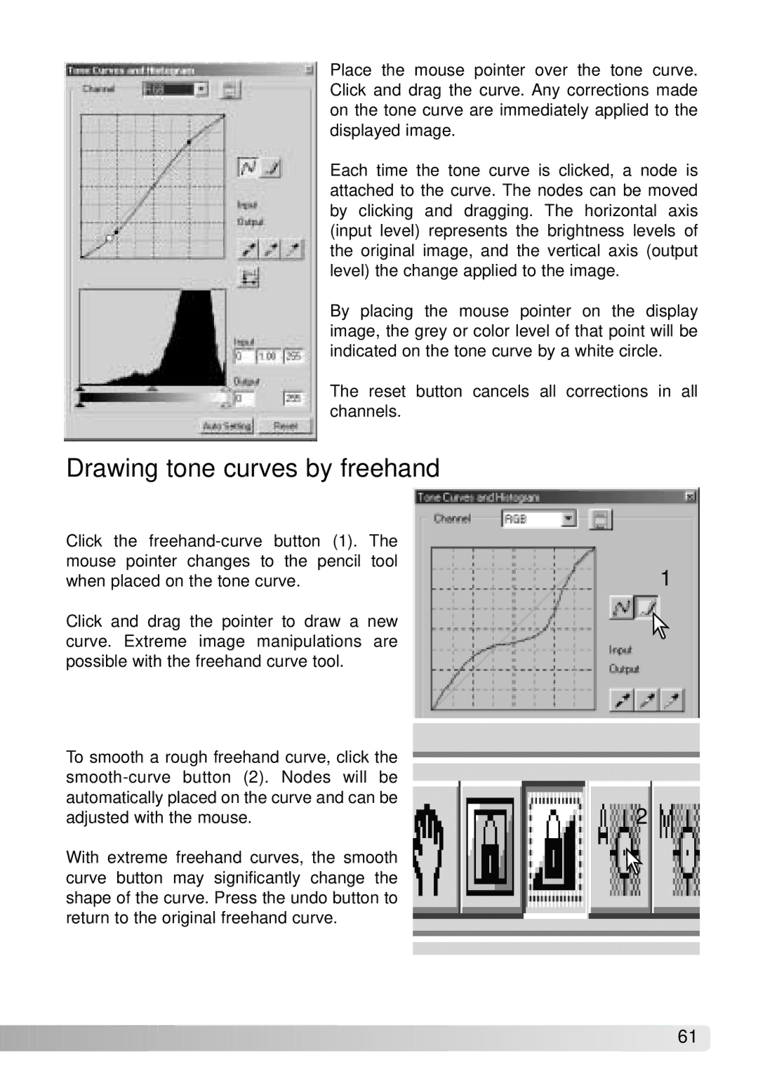 Konica Minolta IV instruction manual Drawing tone curves by freehand 