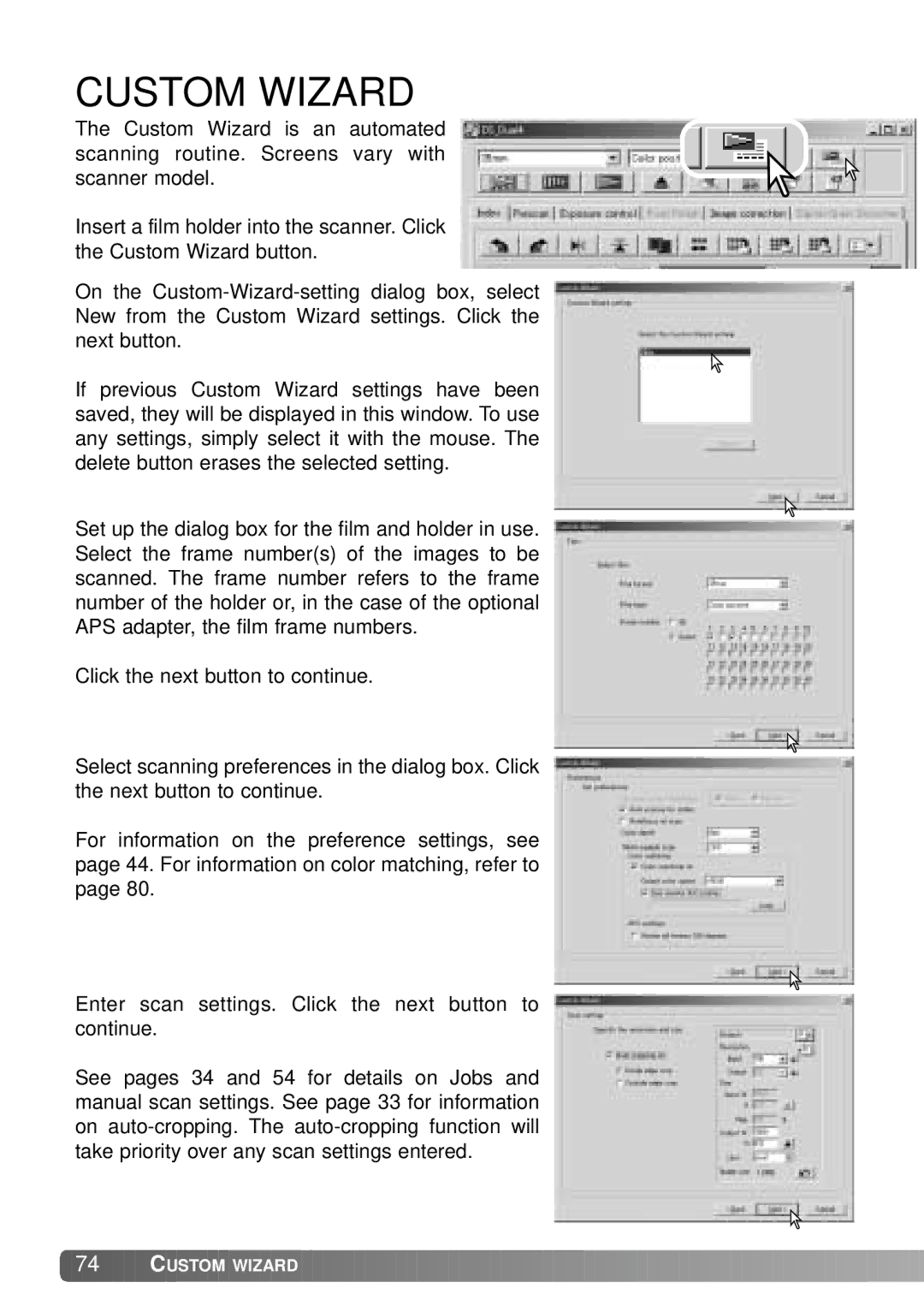 Konica Minolta IV instruction manual Custom Wizard 