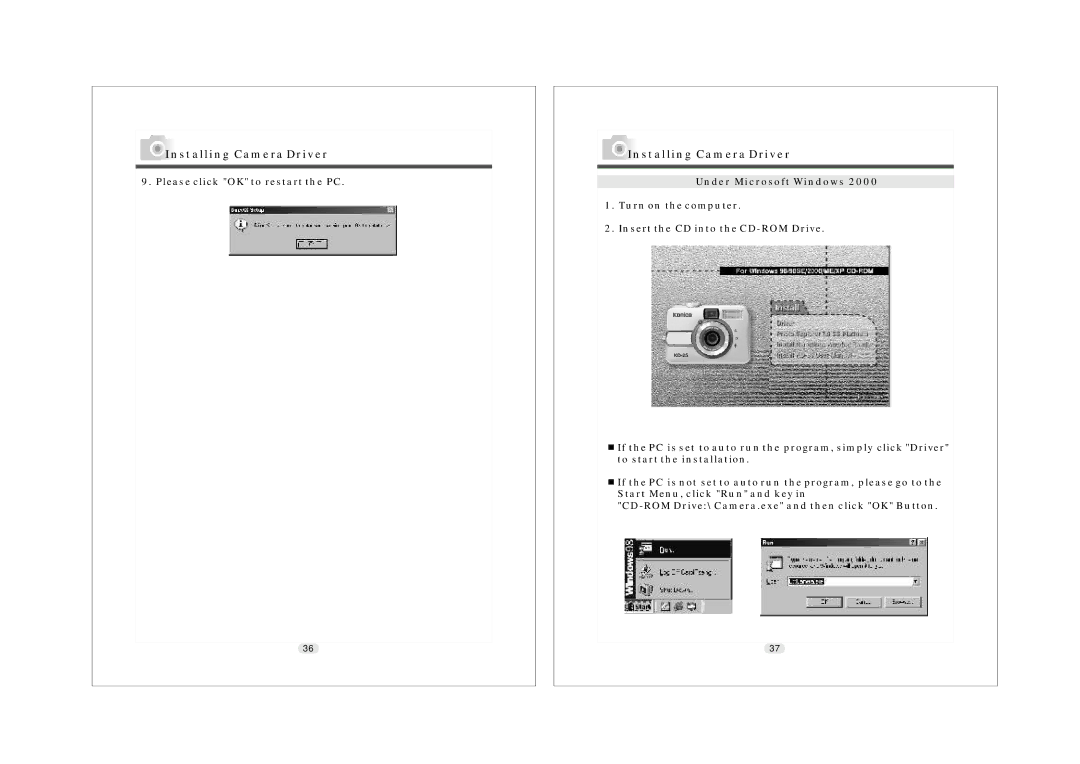 Konica Minolta KD-25 user manual Please click OK to restart the PC 