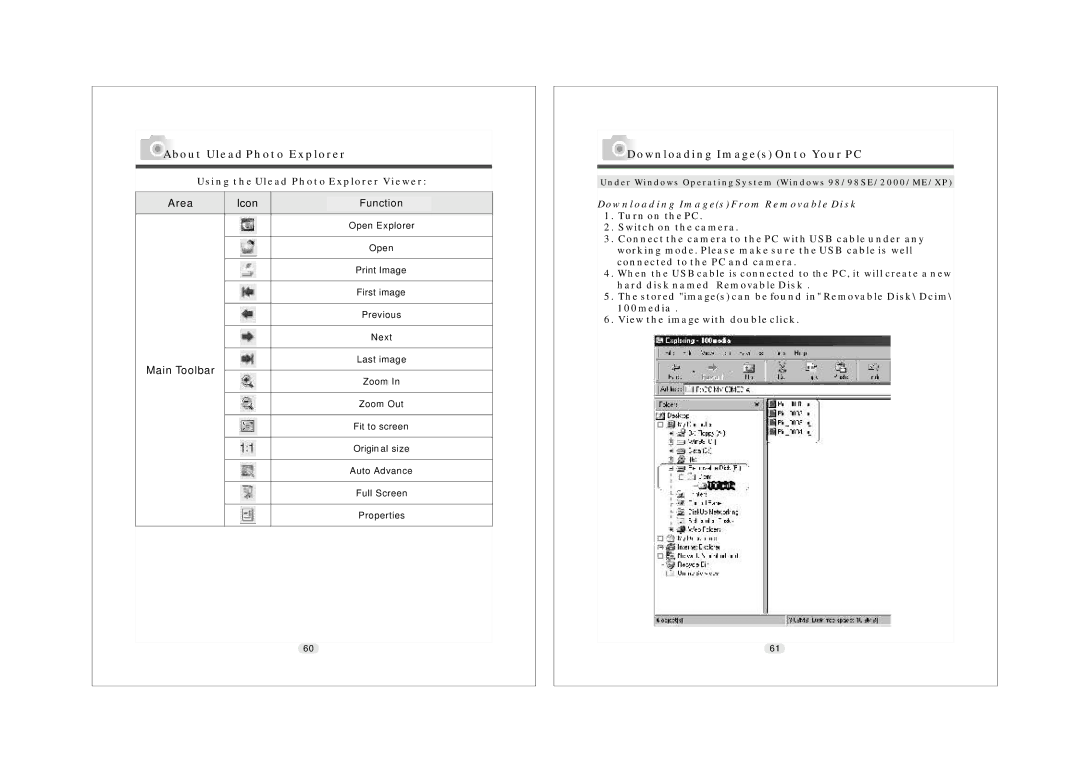 Konica Minolta KD-25 user manual Downloading Images Onto Your PC, Downloading Images From Removable Disk 