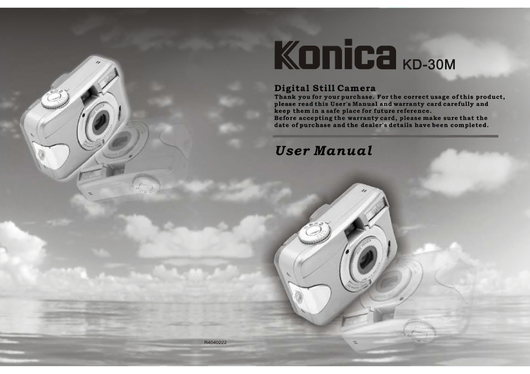 Konica Minolta KD-30M user manual Digital Still Camera 