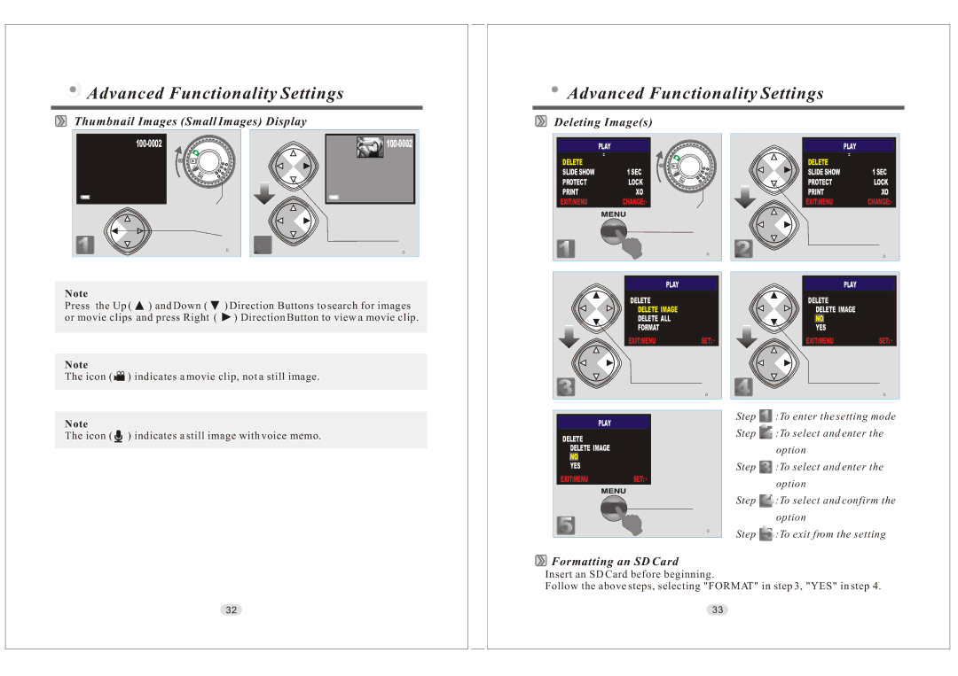 Konica Minolta KD-30M user manual Thumbnail Images Small Images Display, Deleting Images 