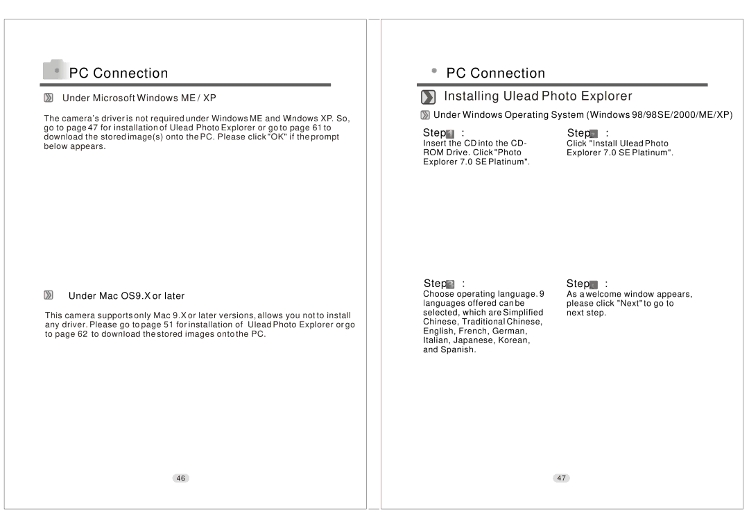 Konica Minolta KD-30M user manual Installing Ulead Photo Explorer, Under Microsoft Windows ME / XP 