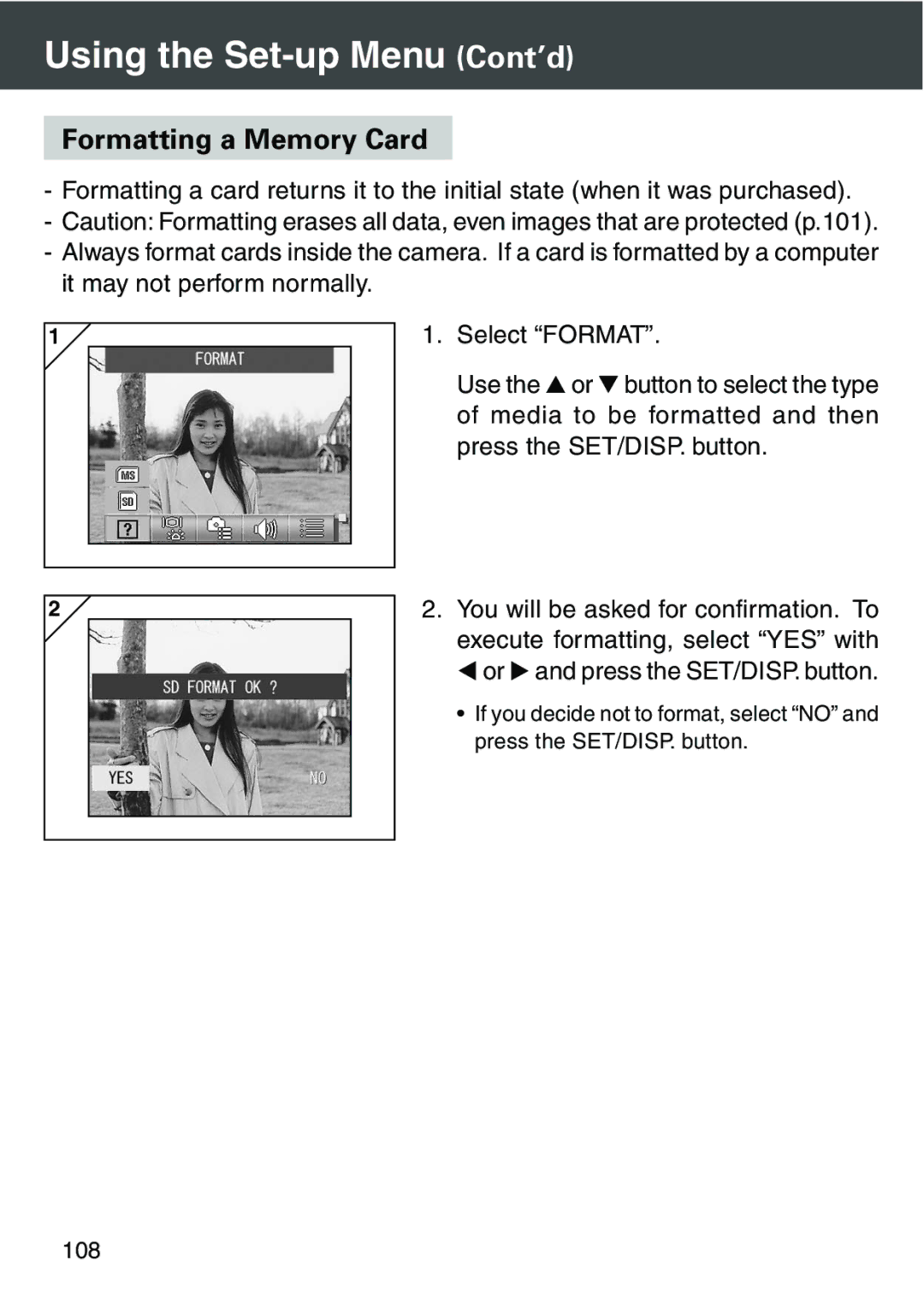 Konica Minolta KD-420Z user manual Formatting a Memory Card 