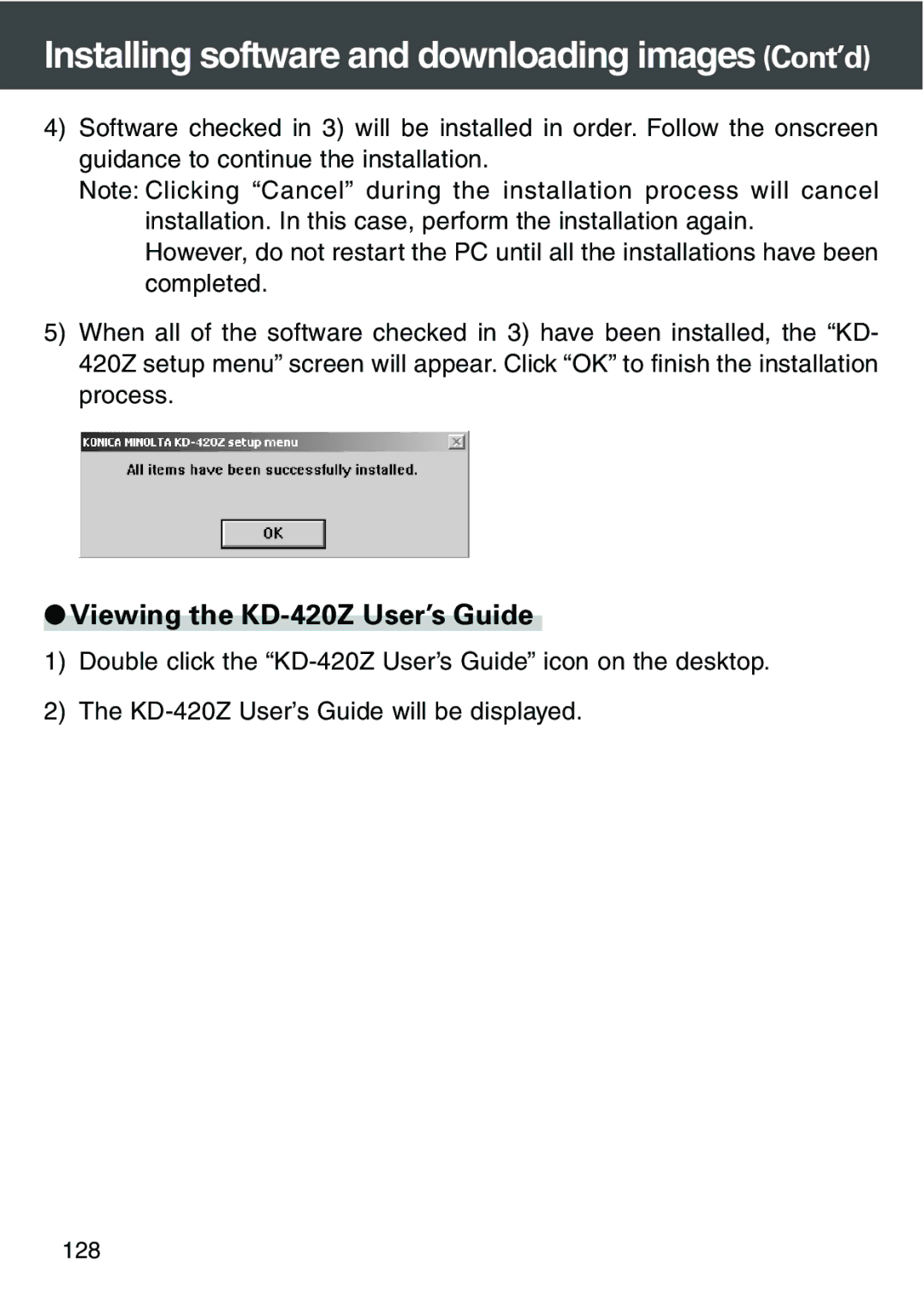 Konica Minolta user manual Viewing the KD-420Z User’s Guide 