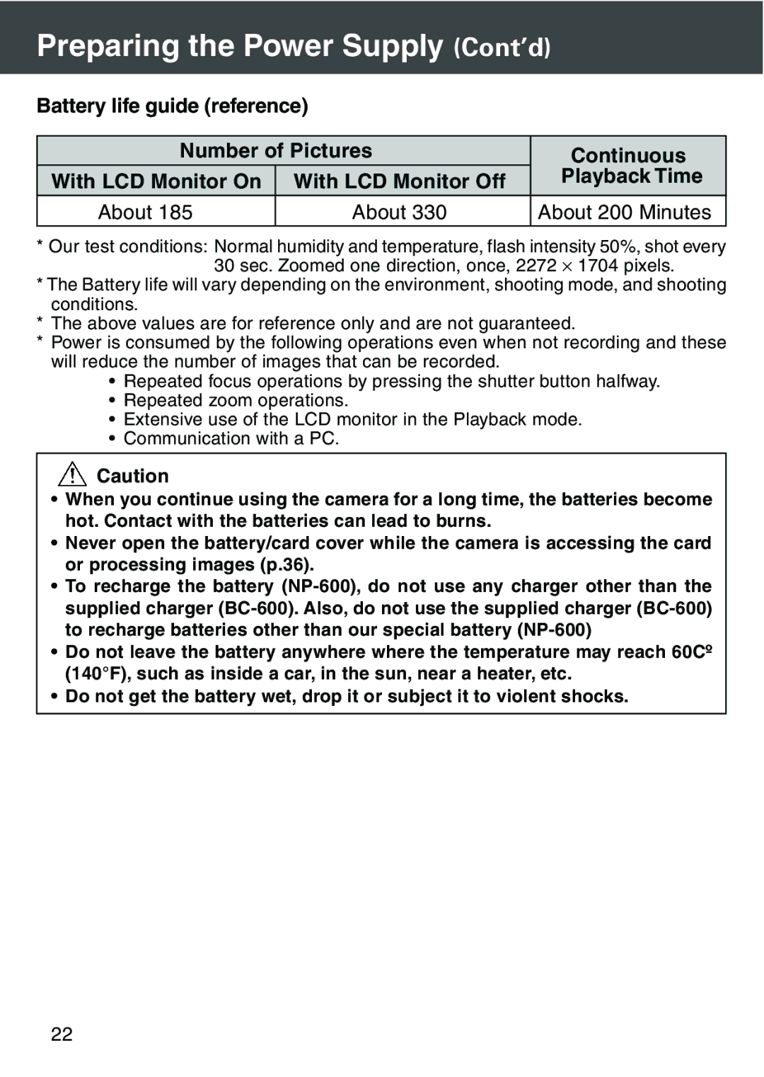 Konica Minolta KD-420Z user manual Playback Time, About About 200 Minutes, With LCD Monitor Off 