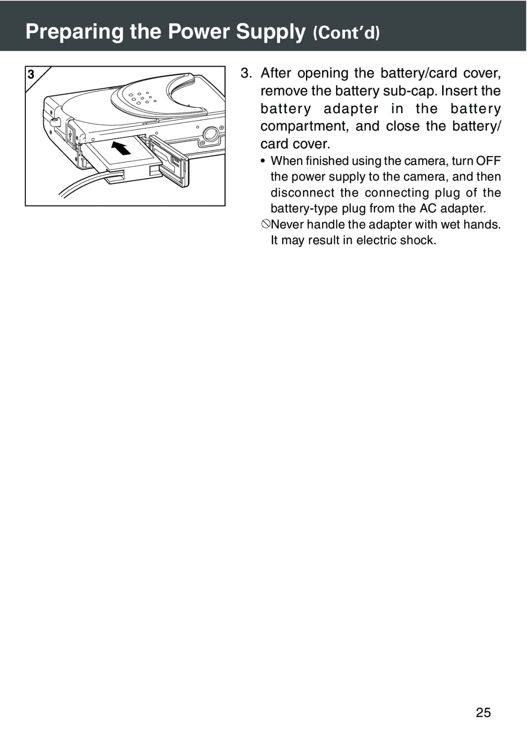 Konica Minolta KD-420Z user manual Preparing the Power Supply Cont’d 