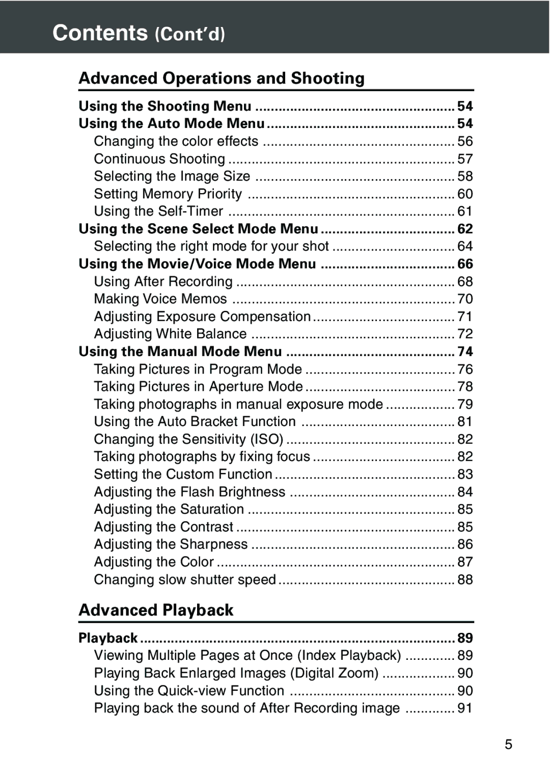 Konica Minolta KD-420Z user manual Contents Cont’d 