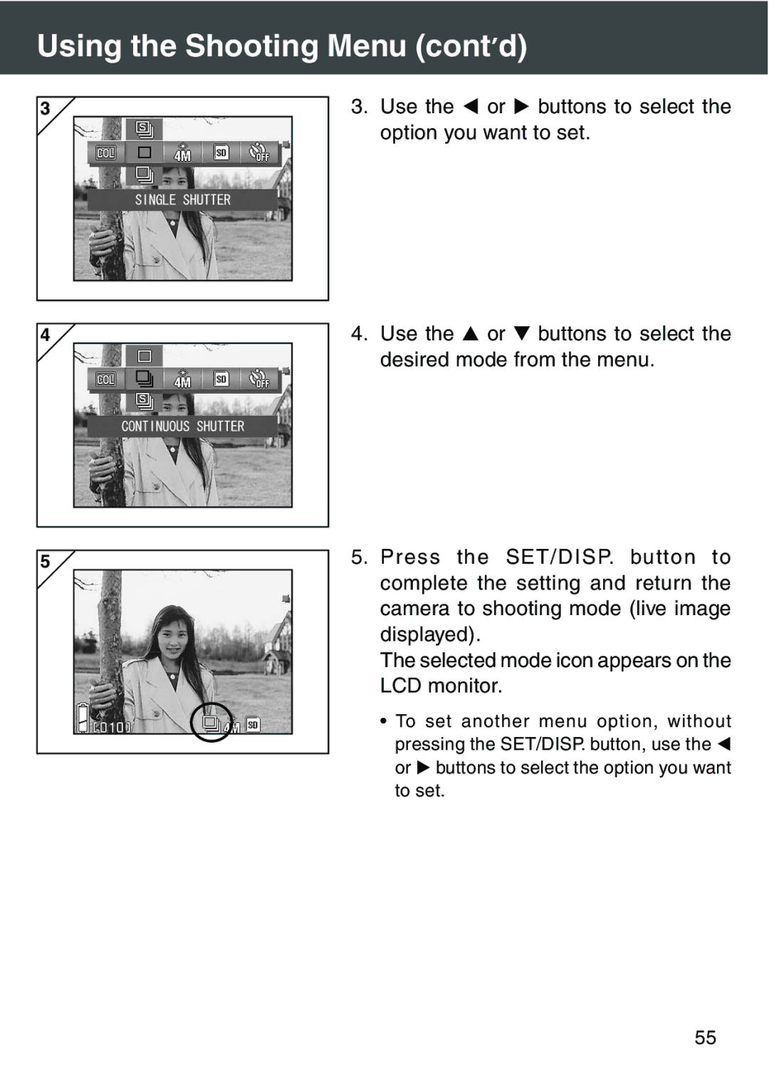 Konica Minolta KD-420Z user manual Using the Shooting Menu cont’d 