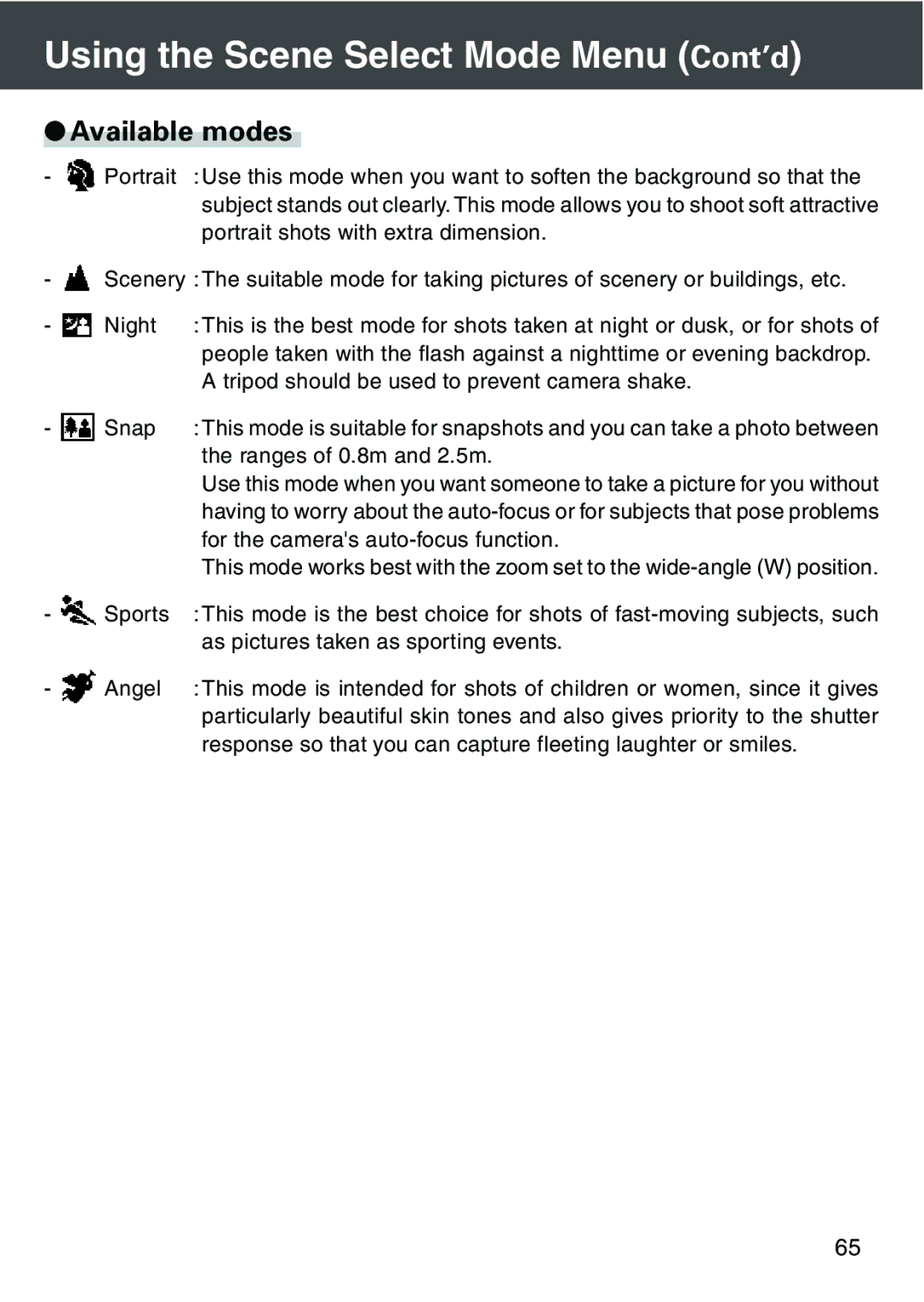 Konica Minolta KD-420Z user manual For the cameras auto-focus function 