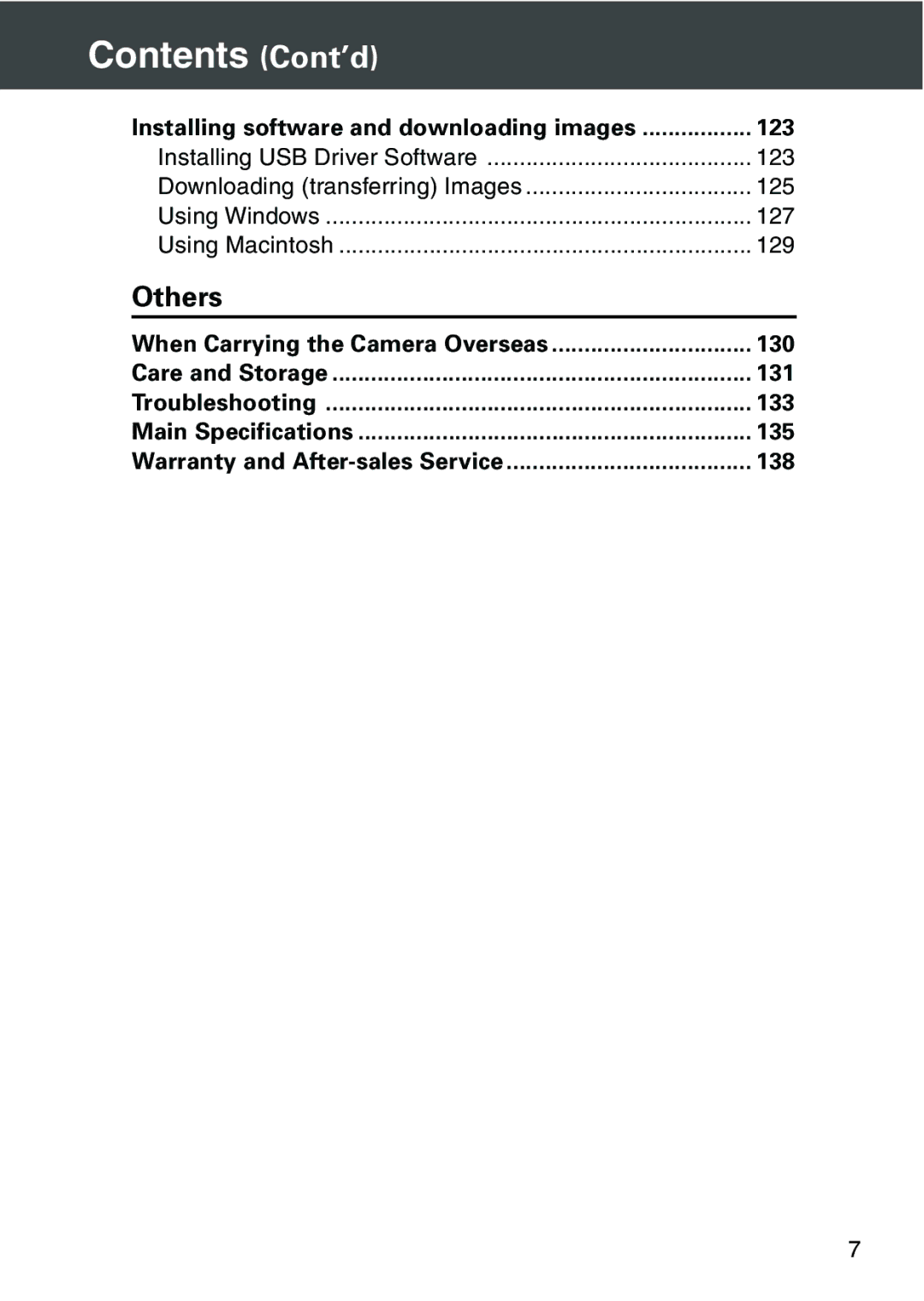 Konica Minolta KD-420Z user manual Others, 123, 125, 127, 129 